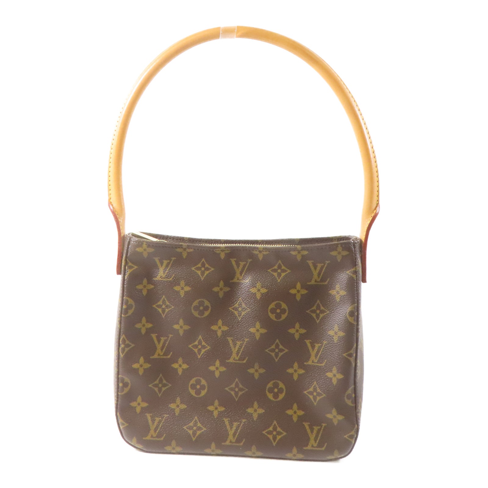 LOUIS VUITTON Monogram Looping MM金扣肩背袋啡色