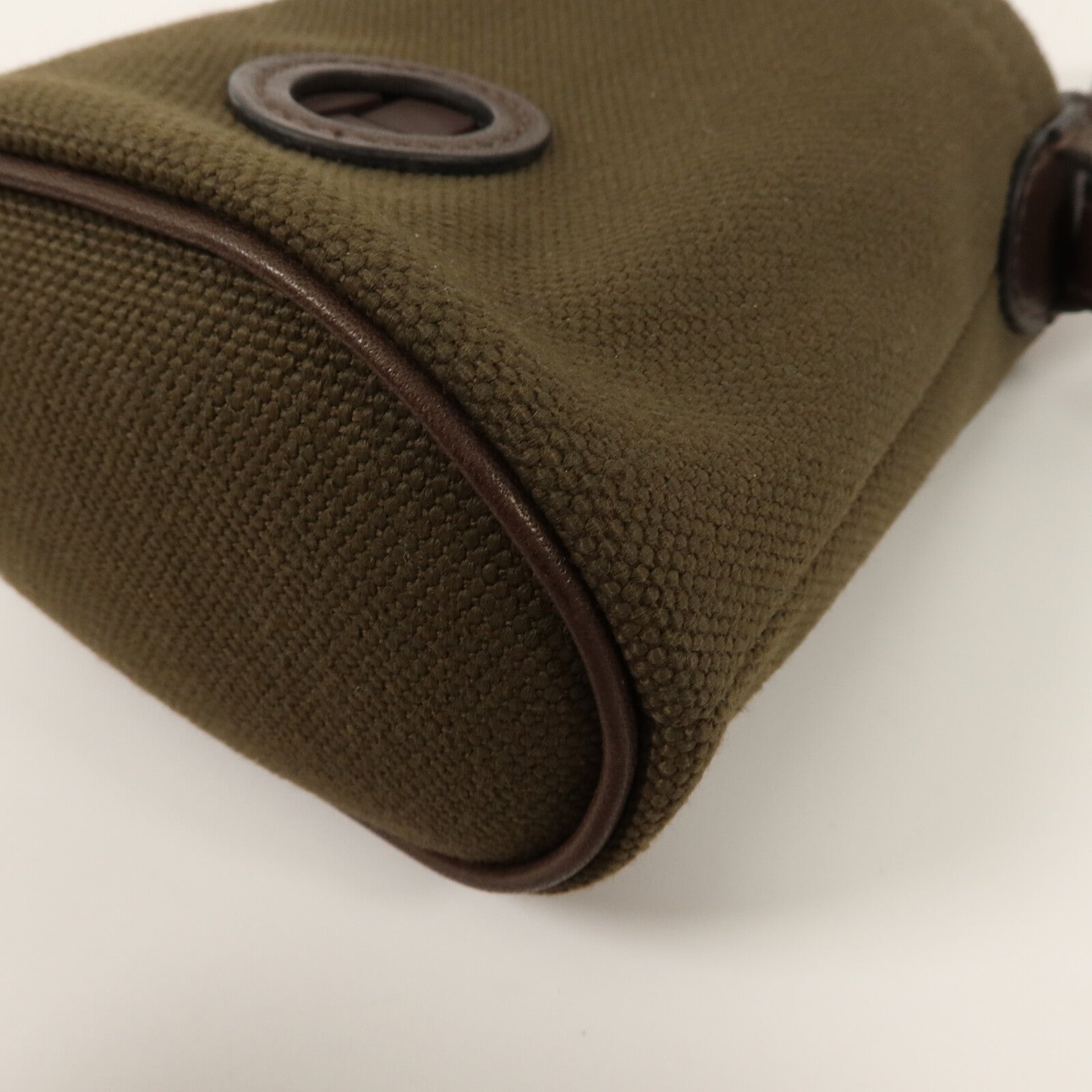 HERMES 帆布/Barenia皮革On The Go Pouch手拿包Kaki/Feu