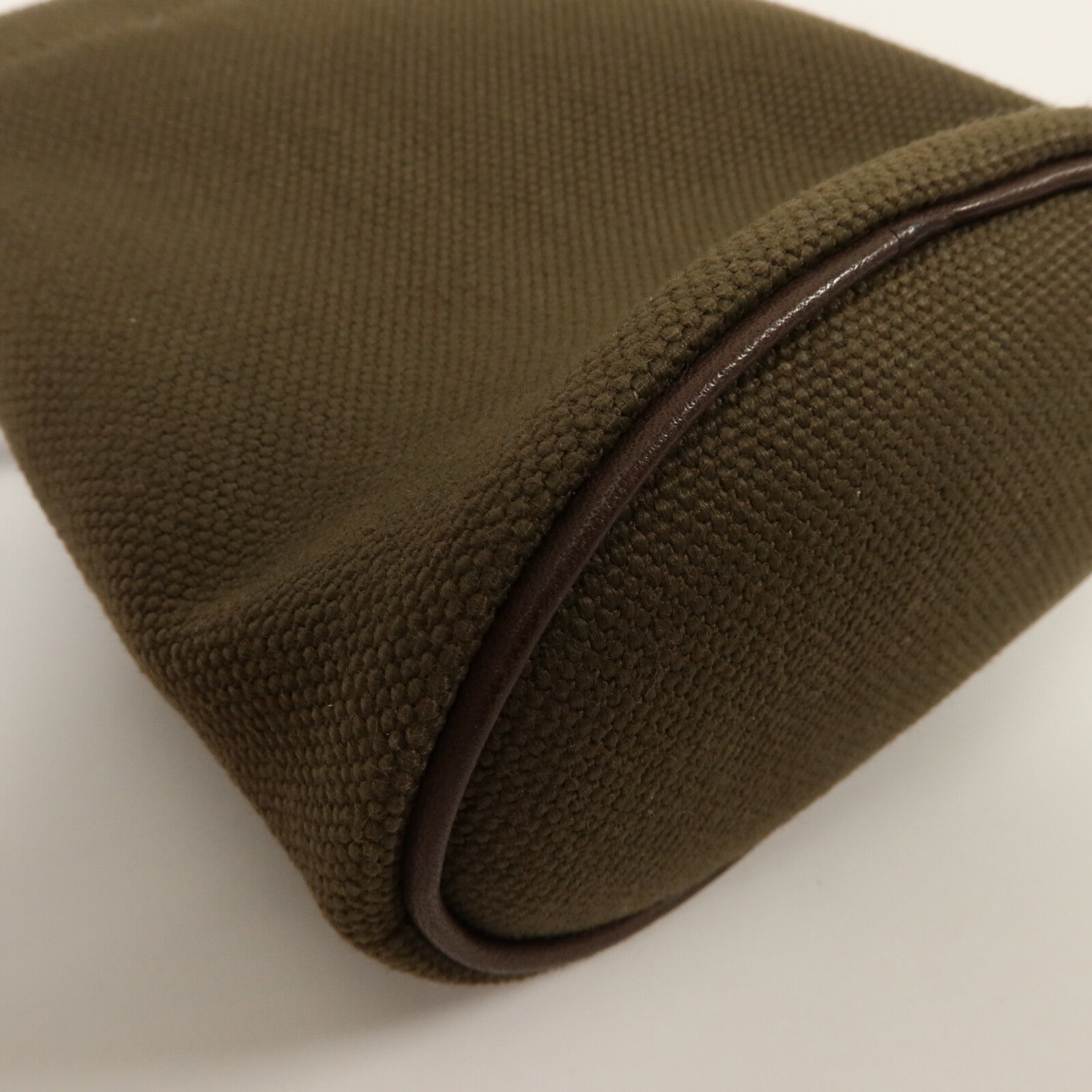 HERMES 帆布/Barenia皮革On The Go Pouch手拿包Kaki/Feu