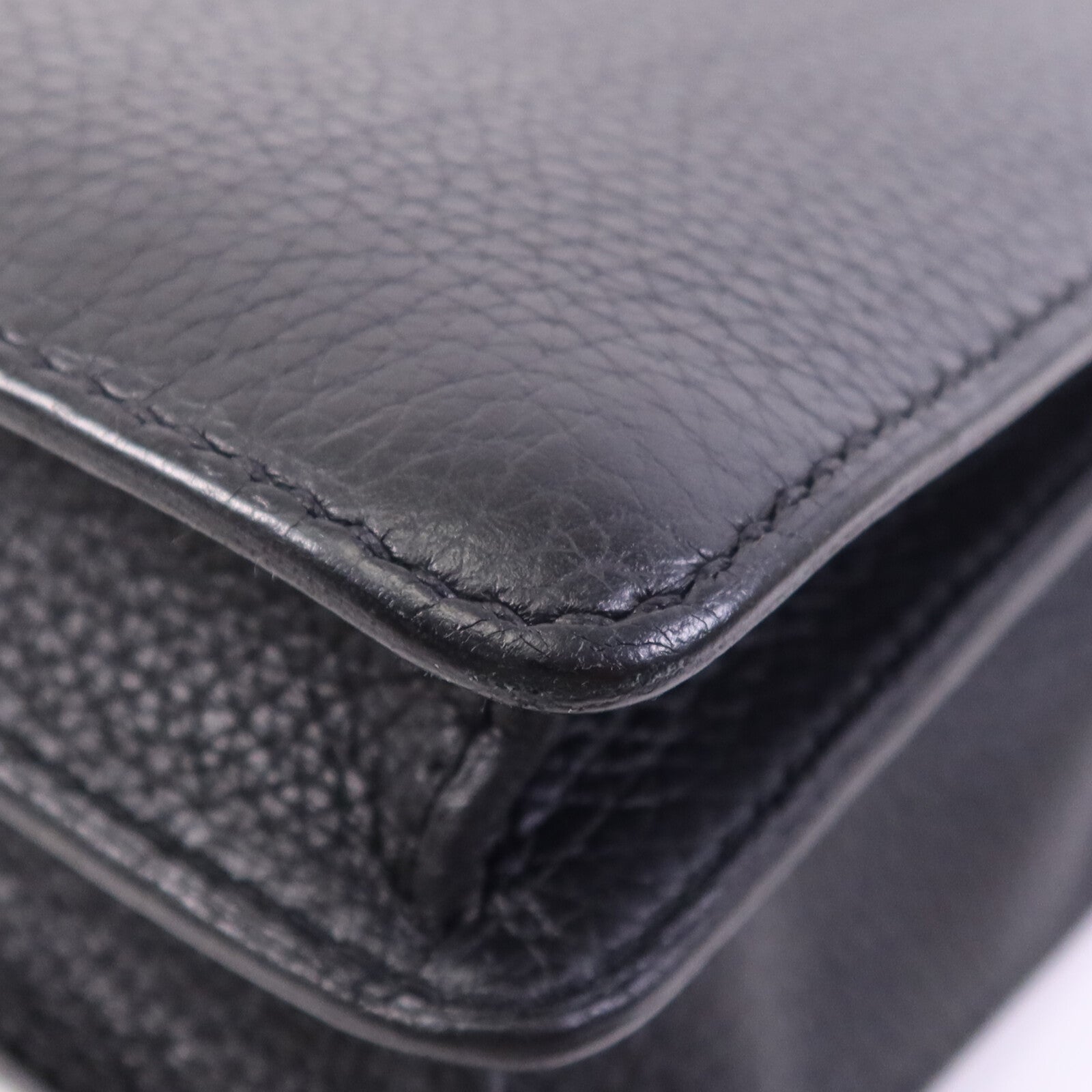 HERMES Clemence皮革Roulis 23銀扣肩背袋Noir