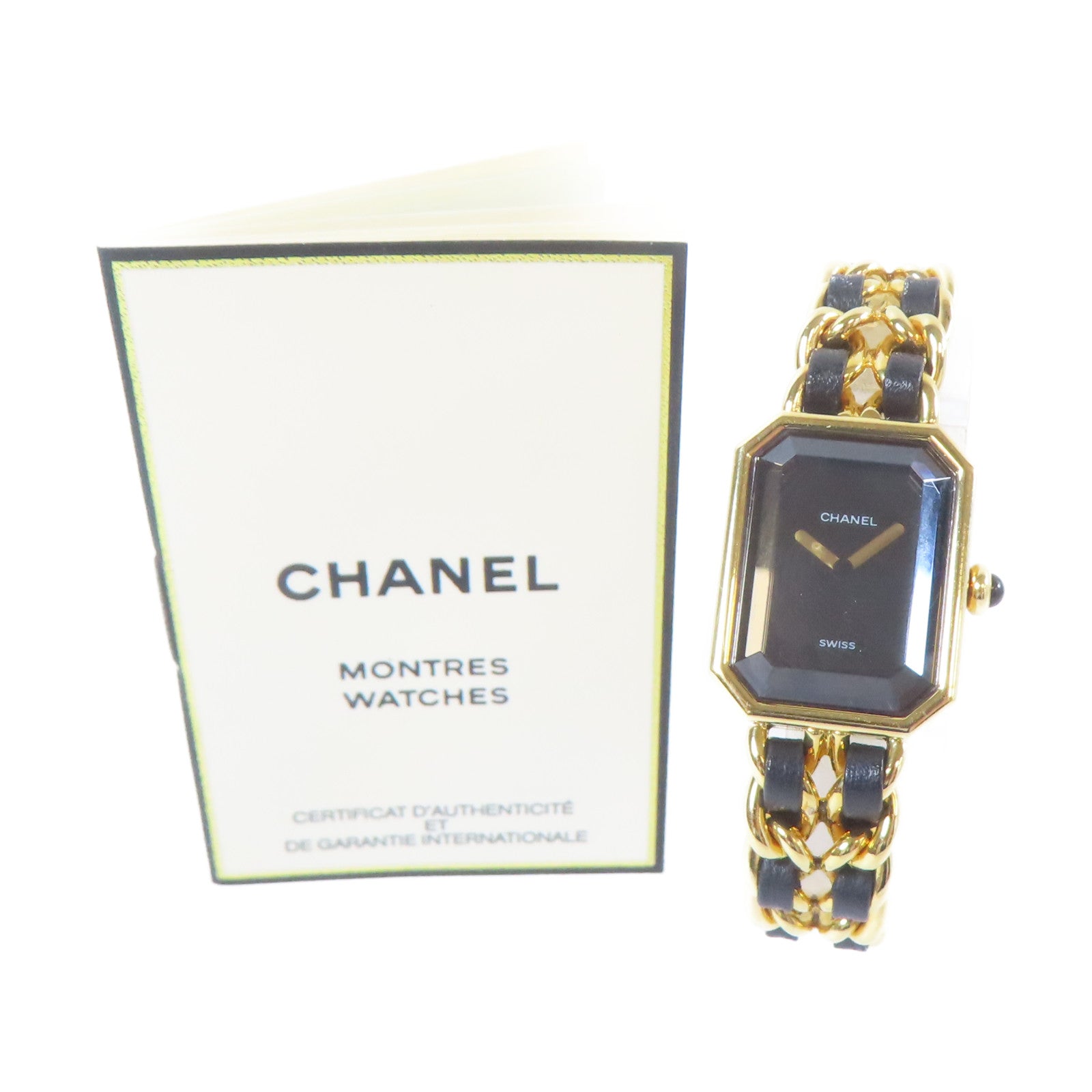 CHANEL Premiere M鍍金手錶石英機芯黑色#M Size/#14.75cm