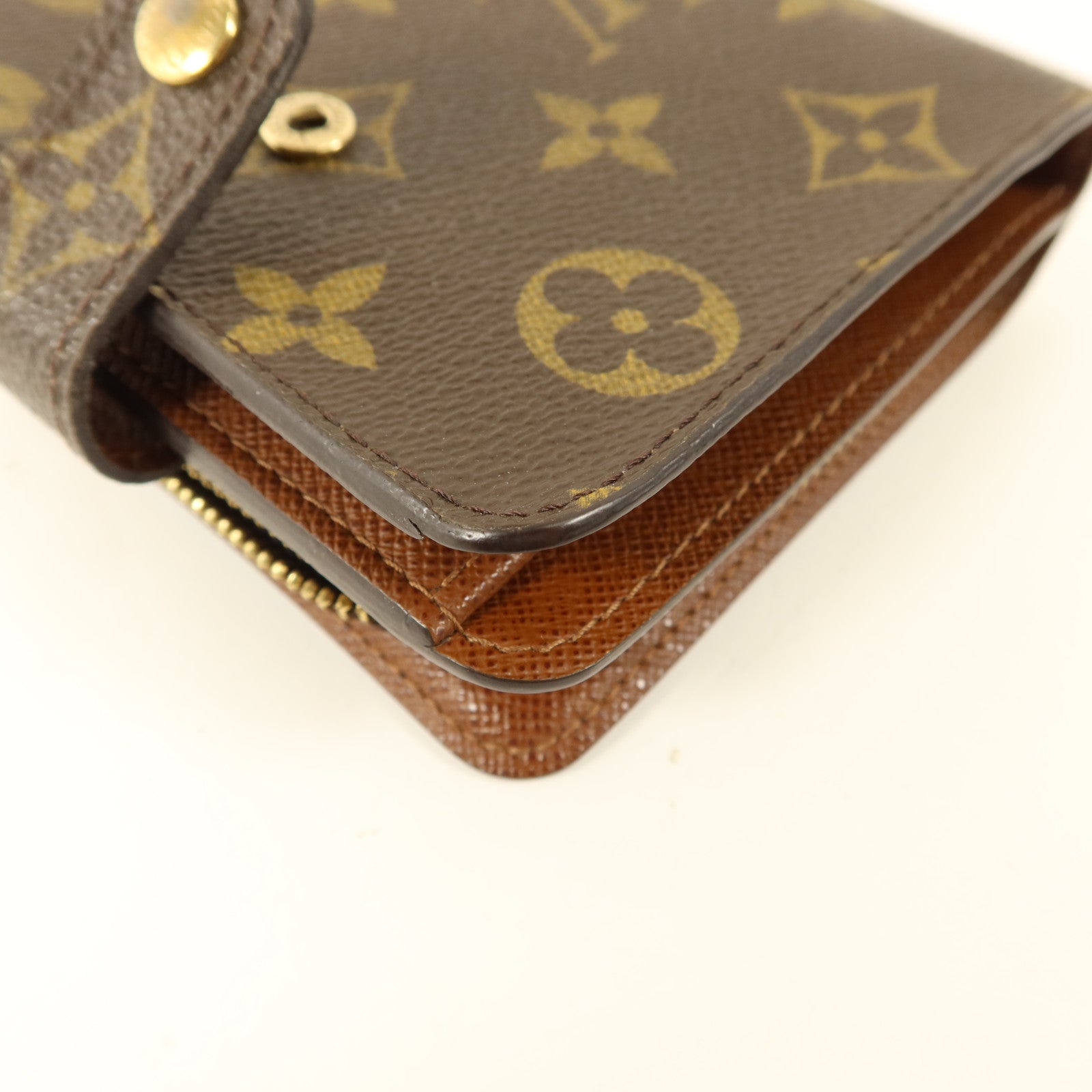 LOUIS VUITTON Monogram Compact Zipper Wallet金扣錢包