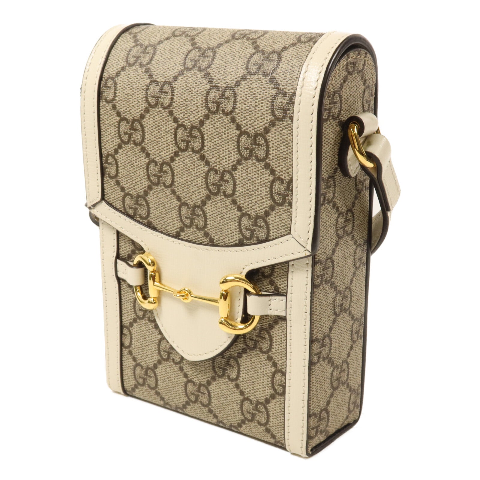 GUCCI 塗層帆布Horsebit Jumbo GG Shoulder Bag肩背袋