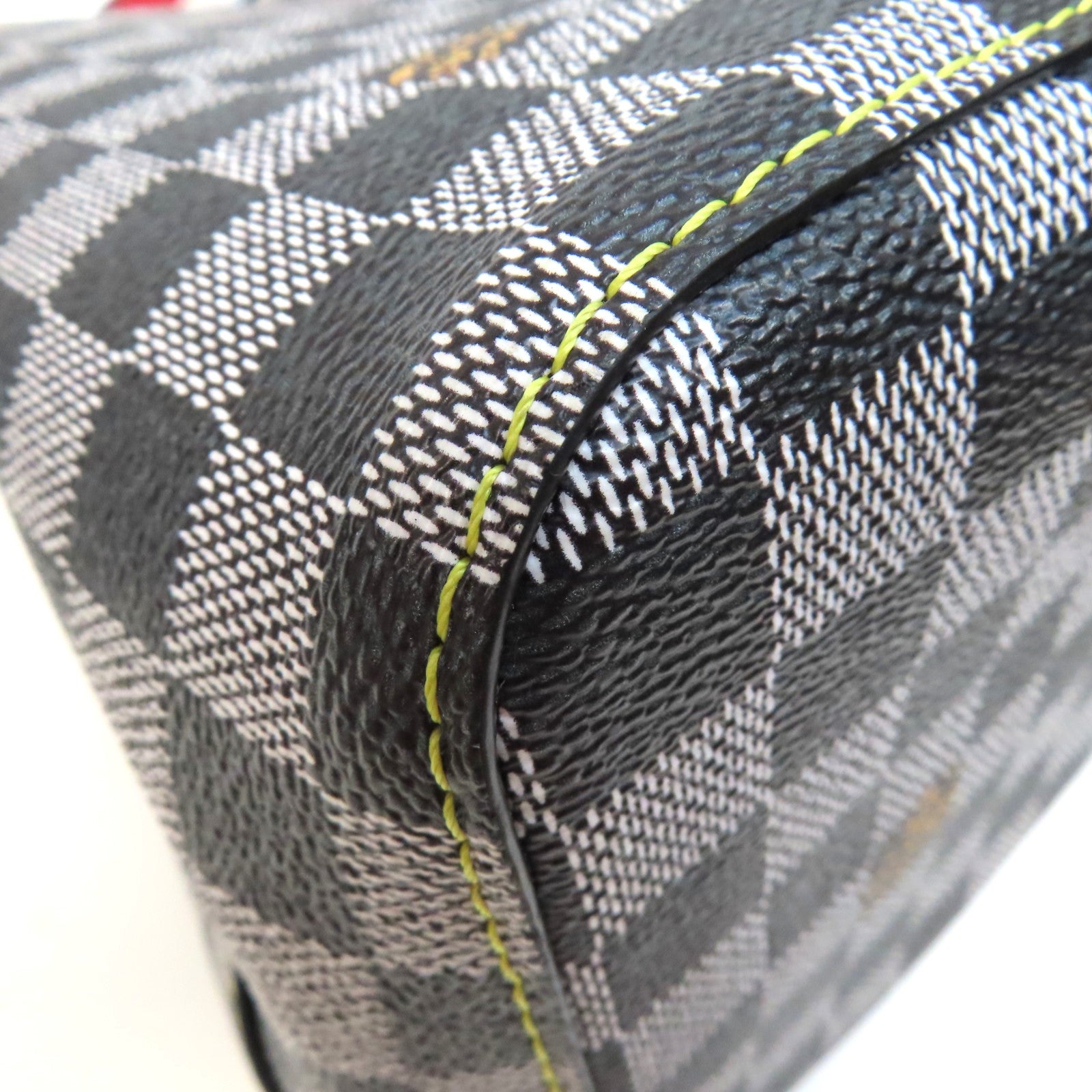 LOUIS VUITTON Damier NéoNoé MM銀扣肩背袋黑色/白色/藍色