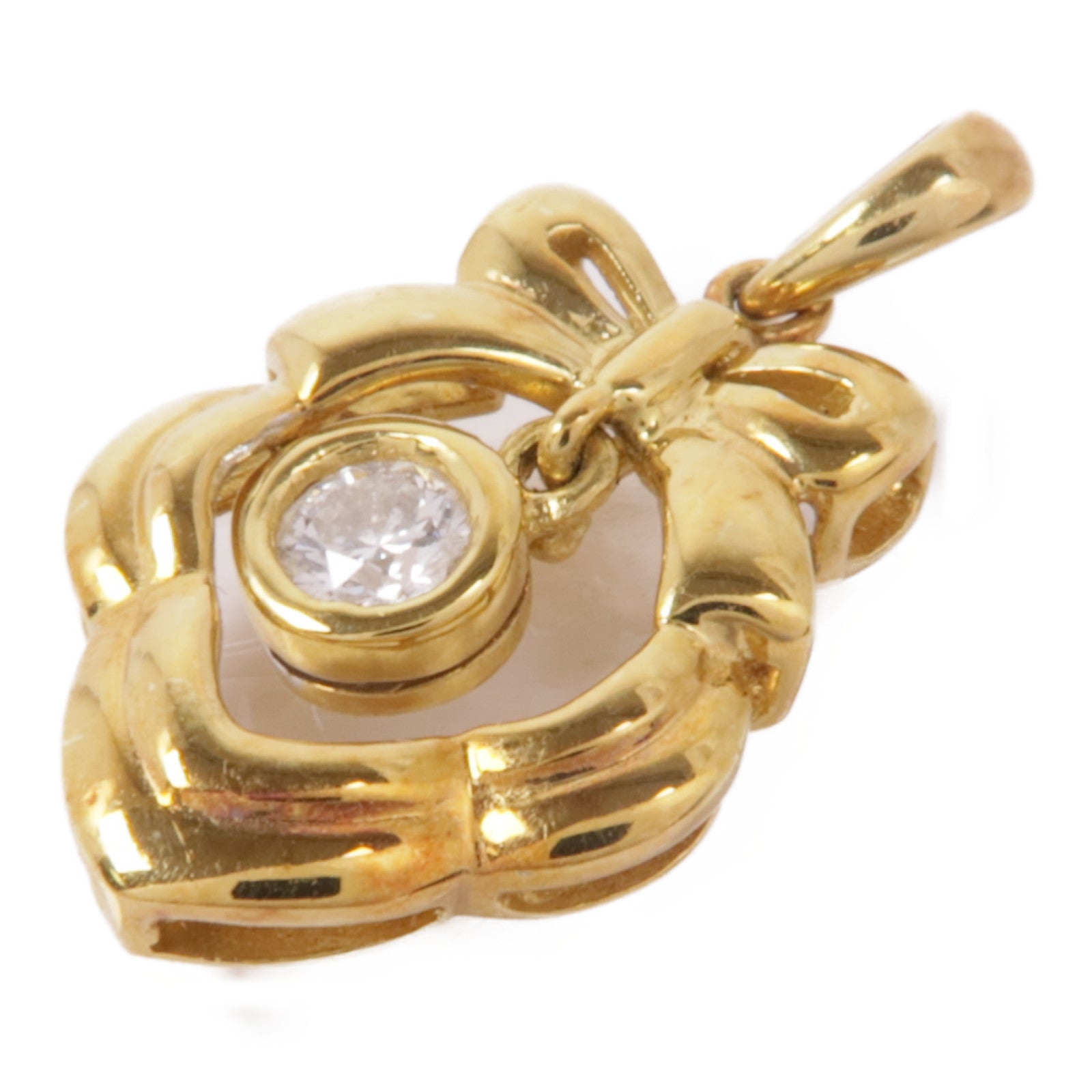 JEWELRY 【激減優惠】18K黃金Diamond Pendant Top鑽石吊墜