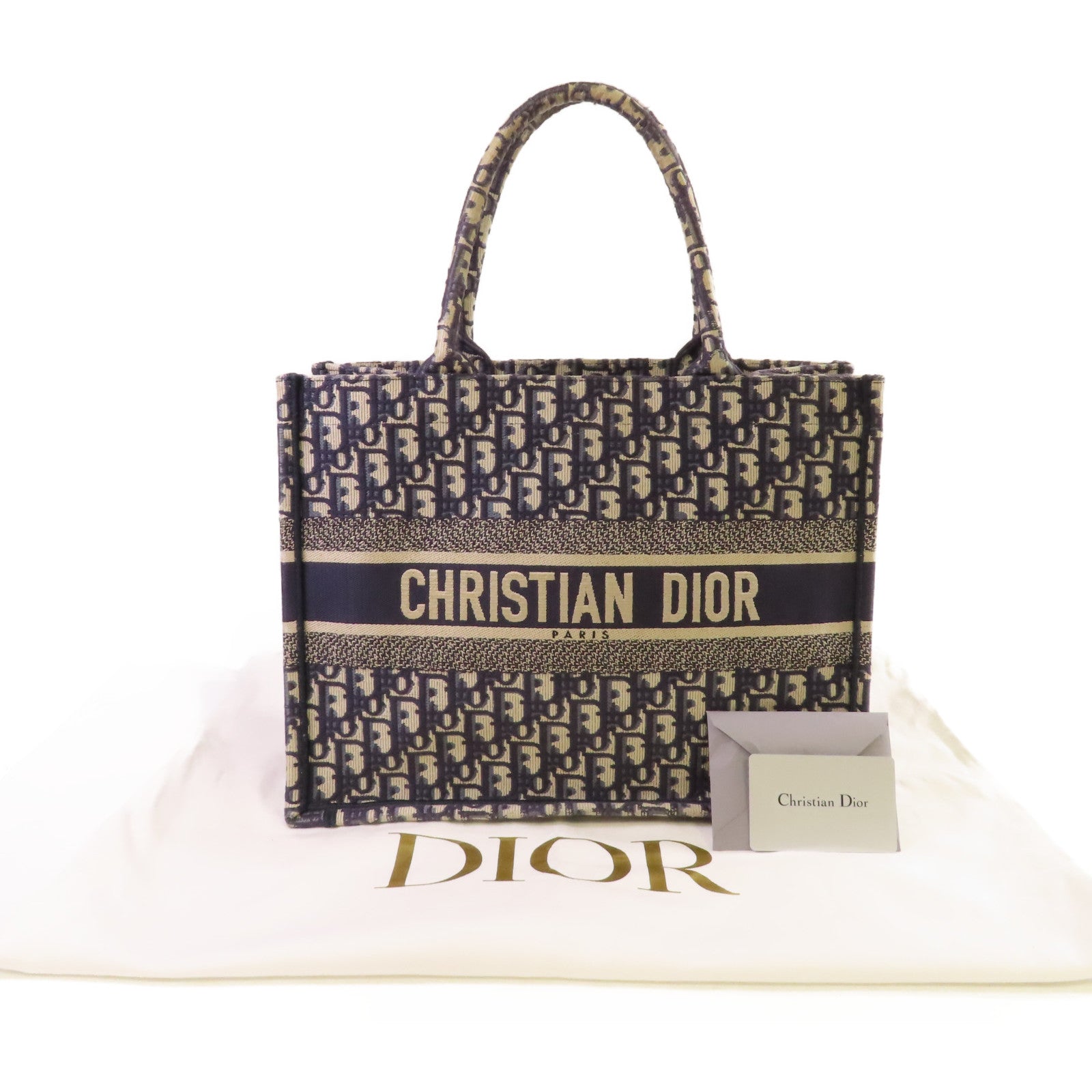 Dior Oblique帆布Book Tote Medium Bag手挽袋寶藍色