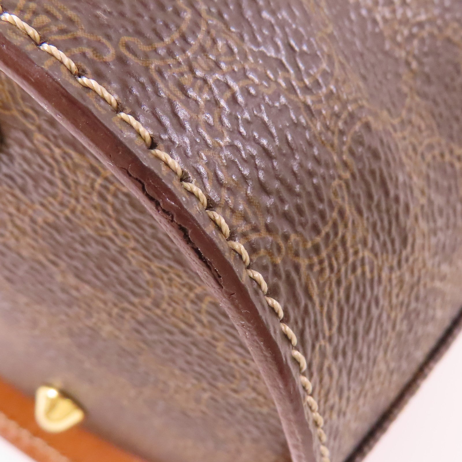 CELINE 塗層帆布Macadam Triomphe Tote 金扣肩背袋