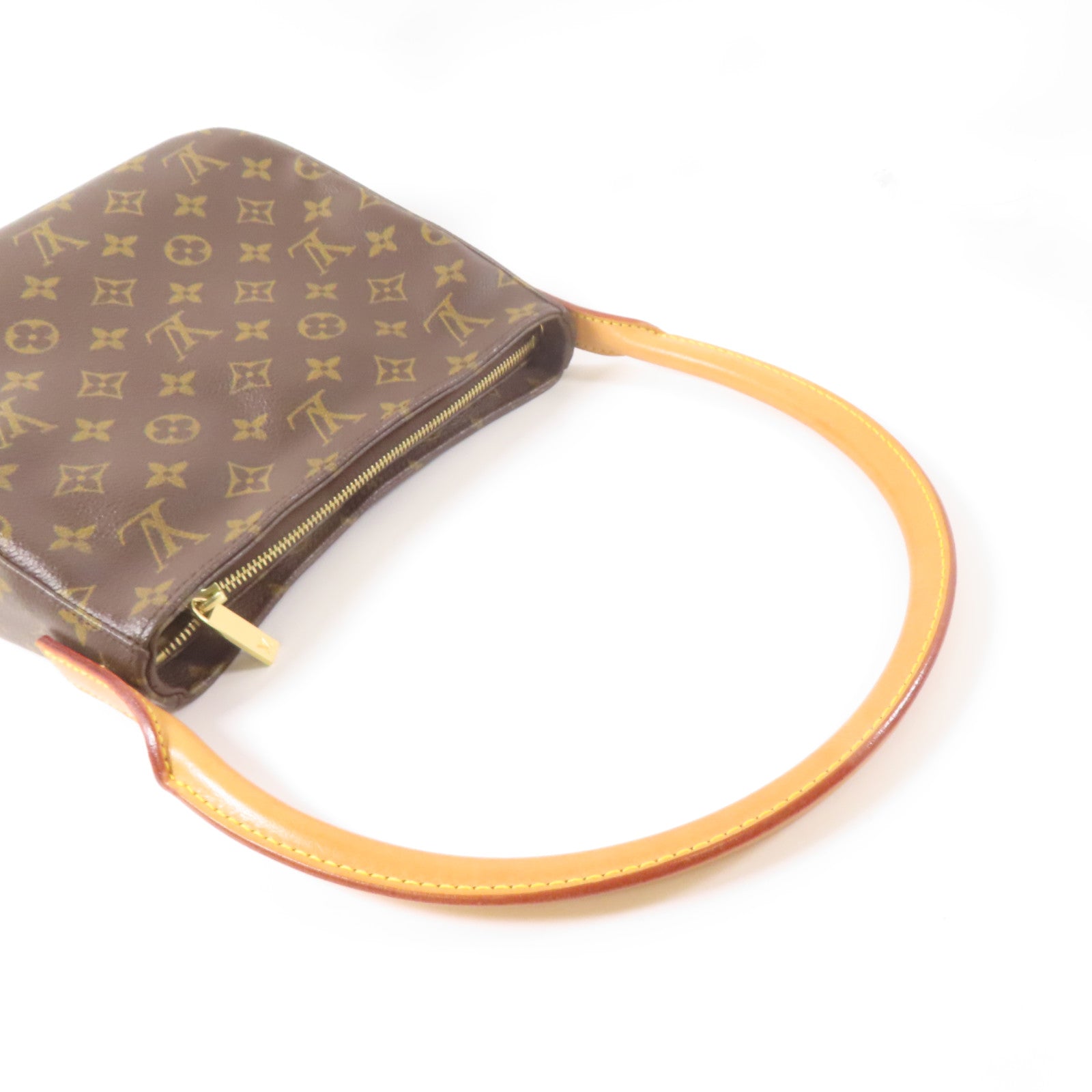 LOUIS VUITTON Monogram Looping MM金扣肩背袋啡色