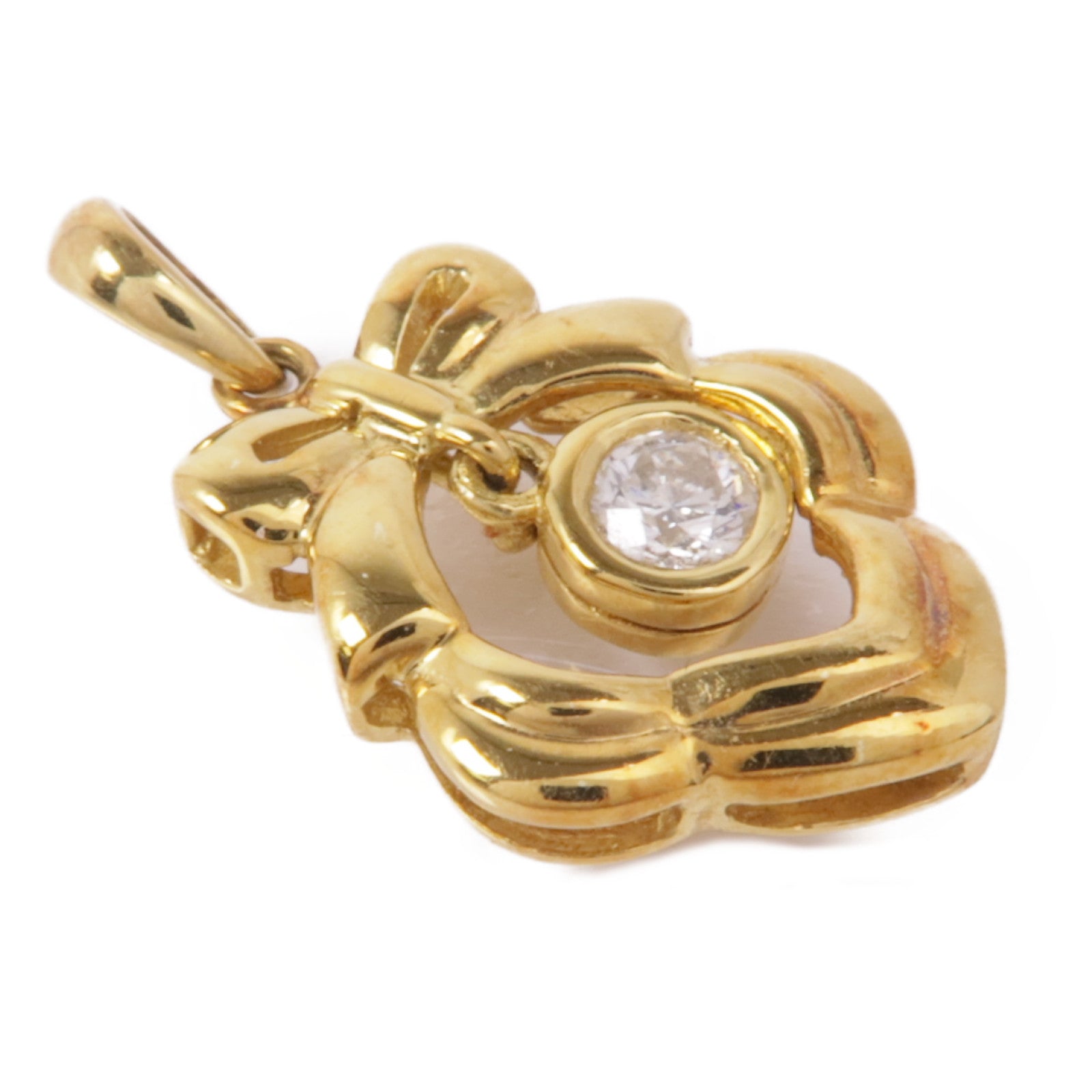 JEWELRY 18K黃金Diamond Pendant Top鑽石吊墜