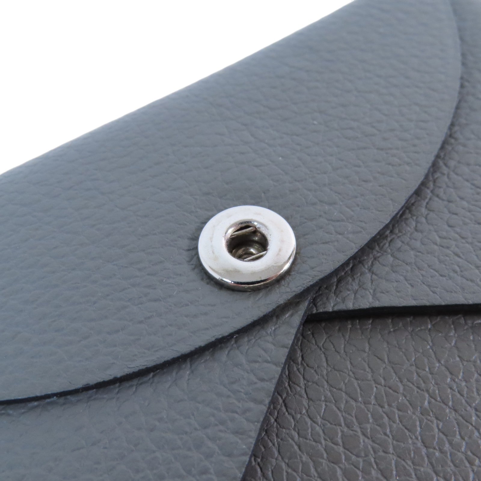 HERMES 【激減優惠】Clemence皮革Calvi Duo銀扣卡套