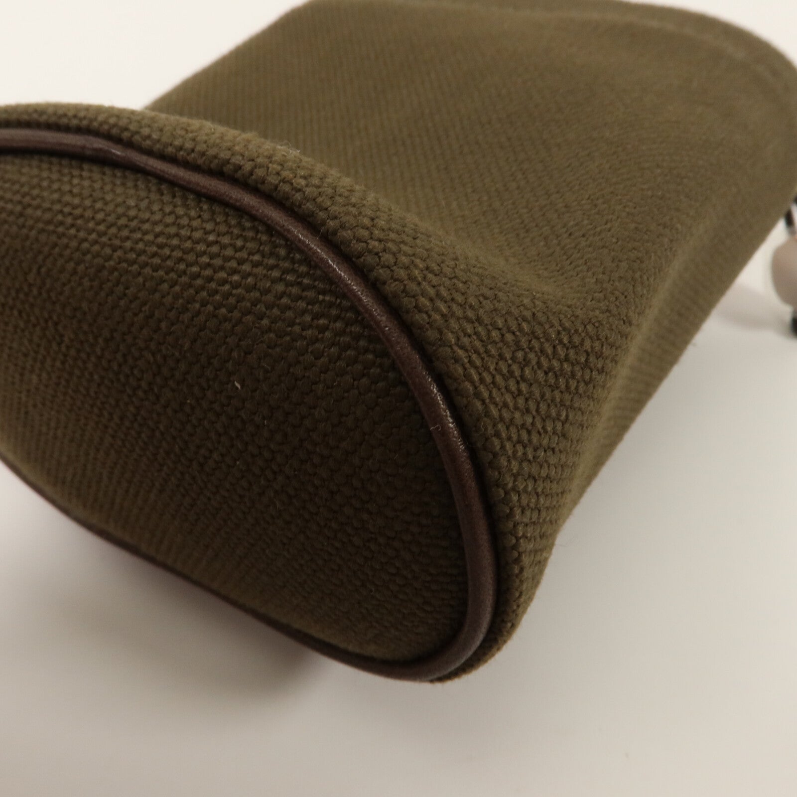 HERMES 帆布/Barenia皮革On The Go Pouch手拿包Kaki/Feu