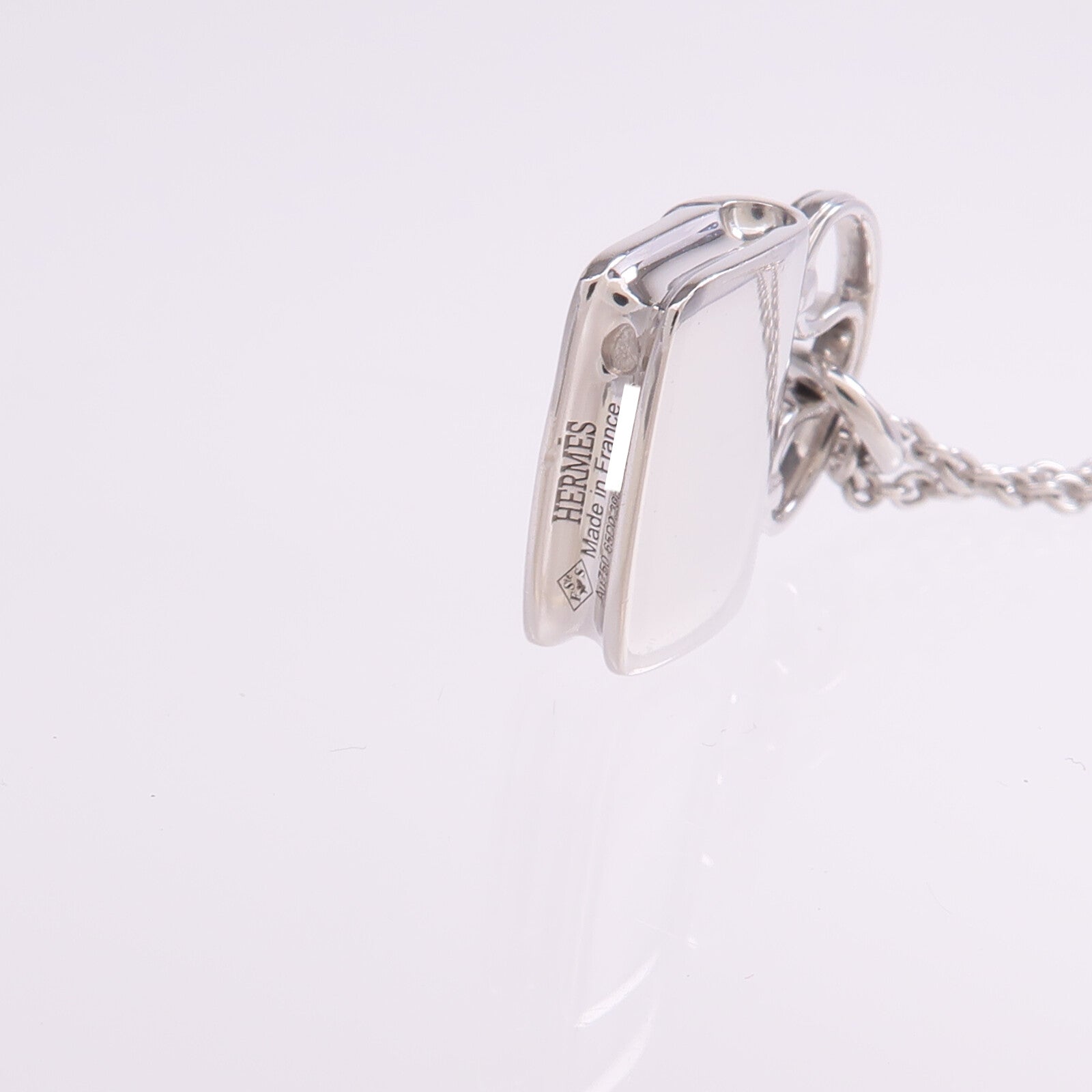HERMES 18K白金Amulettes Constance Pendant鑽石項鍊