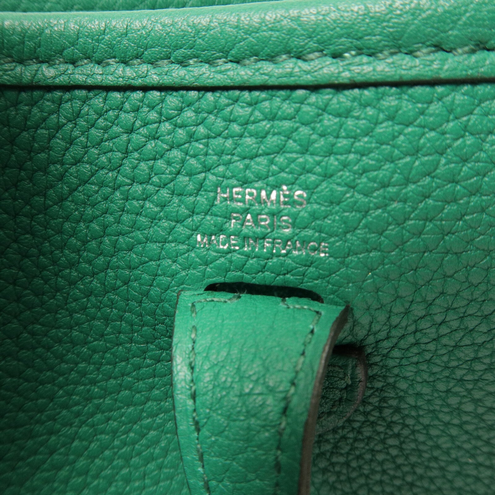 HERMES Clemence皮革Evelyne TPM肩背袋Vert Comics