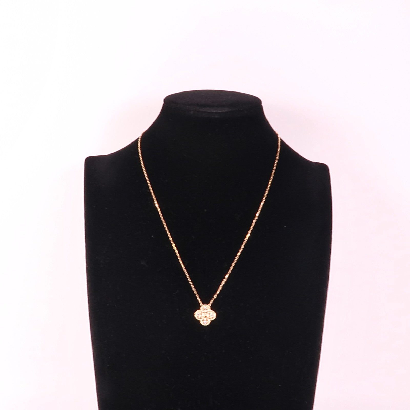 Van Cleef & Arpels 18K玫瑰金Vintage Alhambra Pendant鑽石項鍊