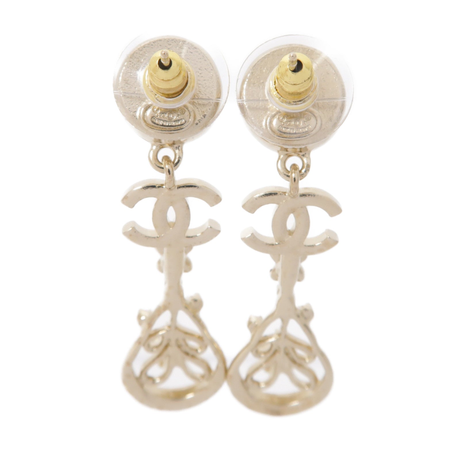 CHANEL 金屬Earrings耳環白色