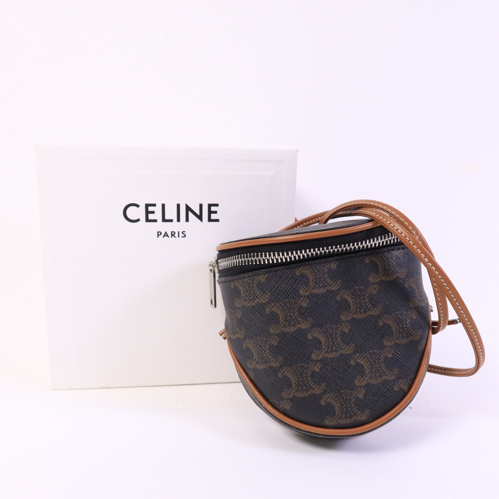 CELINE 塗層帆布Small Zipped Purse肩背袋