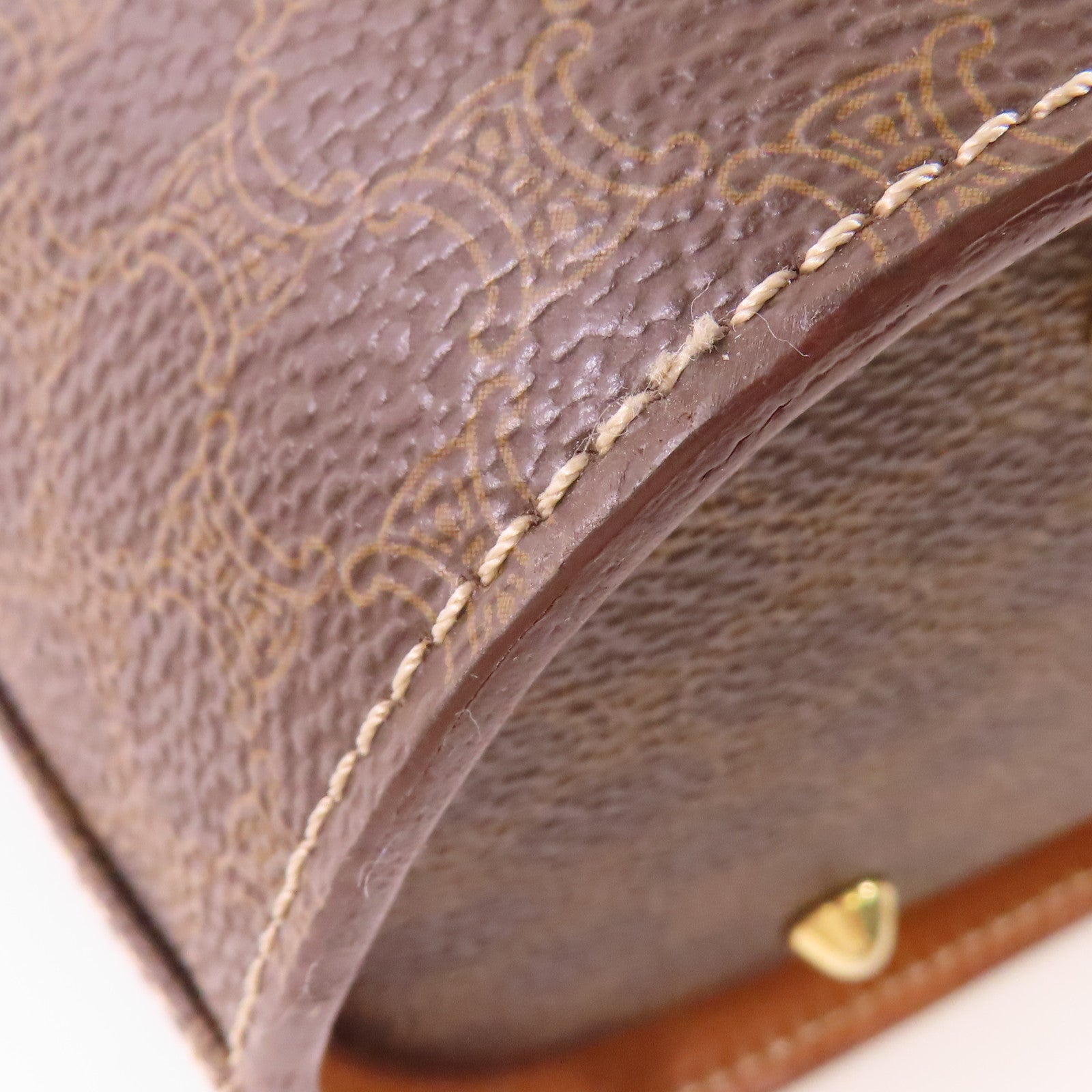 CELINE 塗層帆布Macadam Triomphe Tote 金扣肩背袋