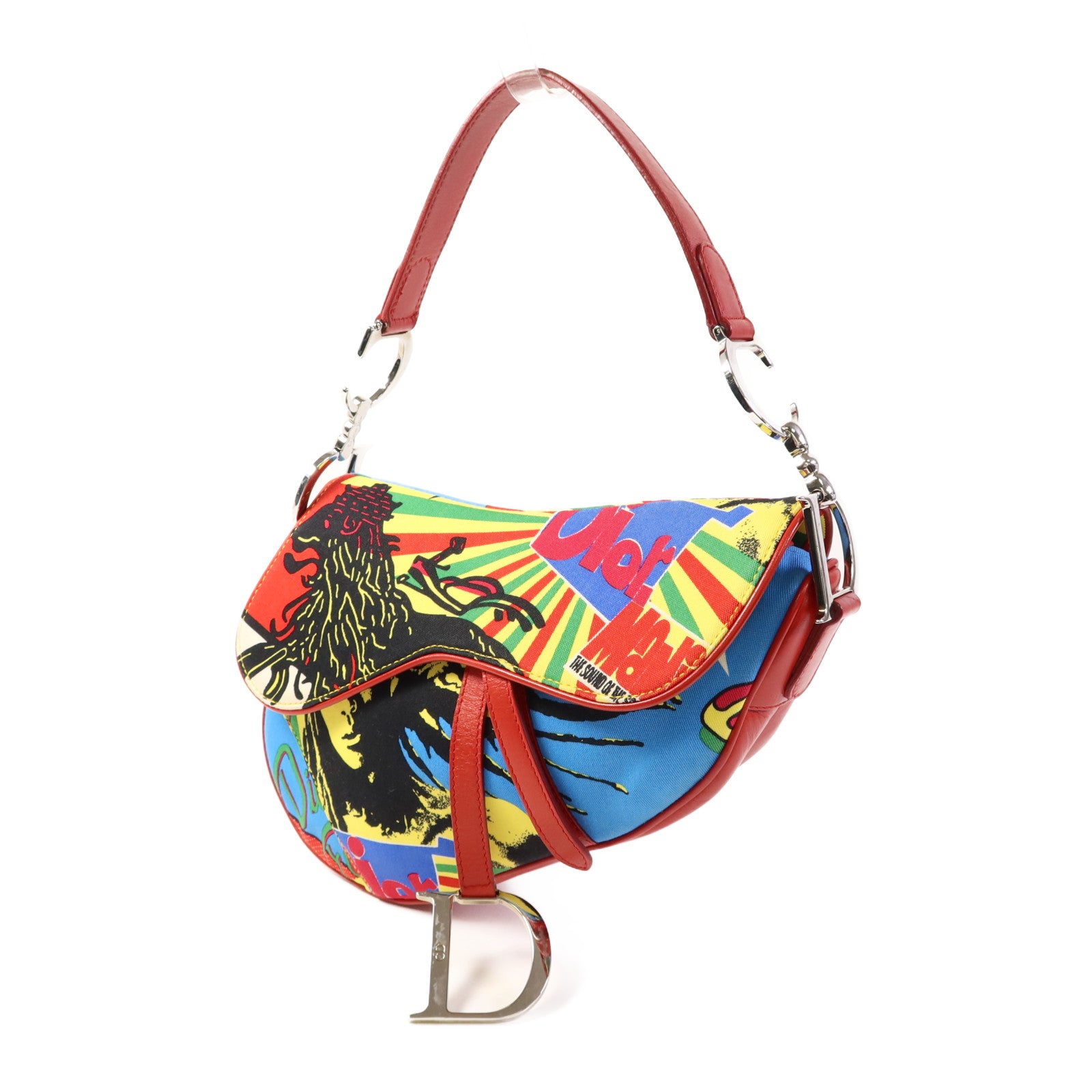 Dior 帆布Vintage Saddle Bag銀扣肩背袋