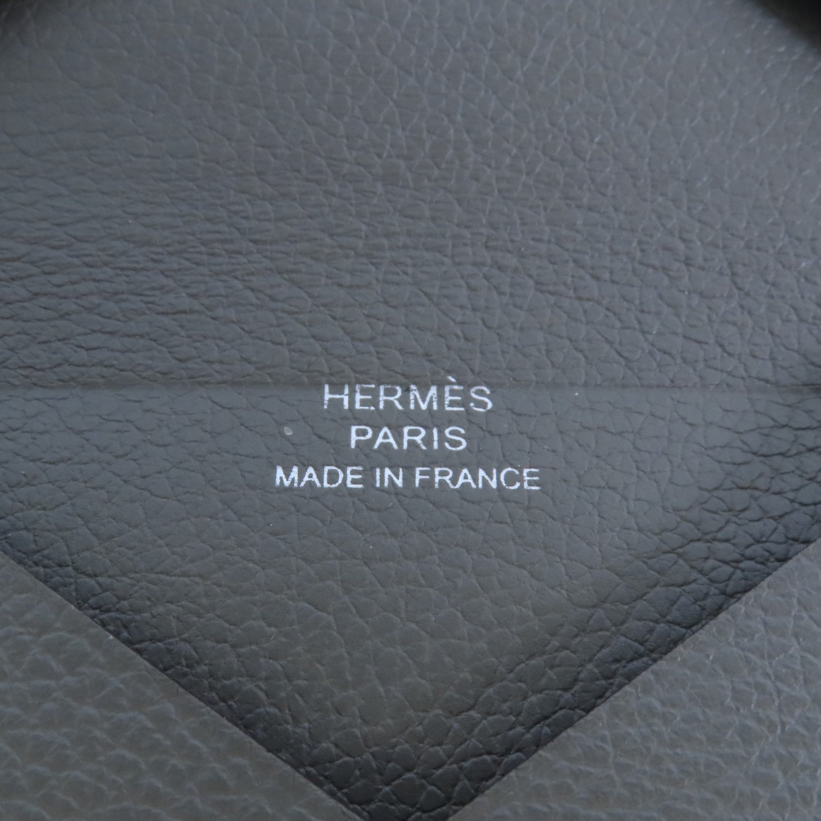 HERMES 【激減優惠】Clemence皮革Calvi Duo銀扣卡套
