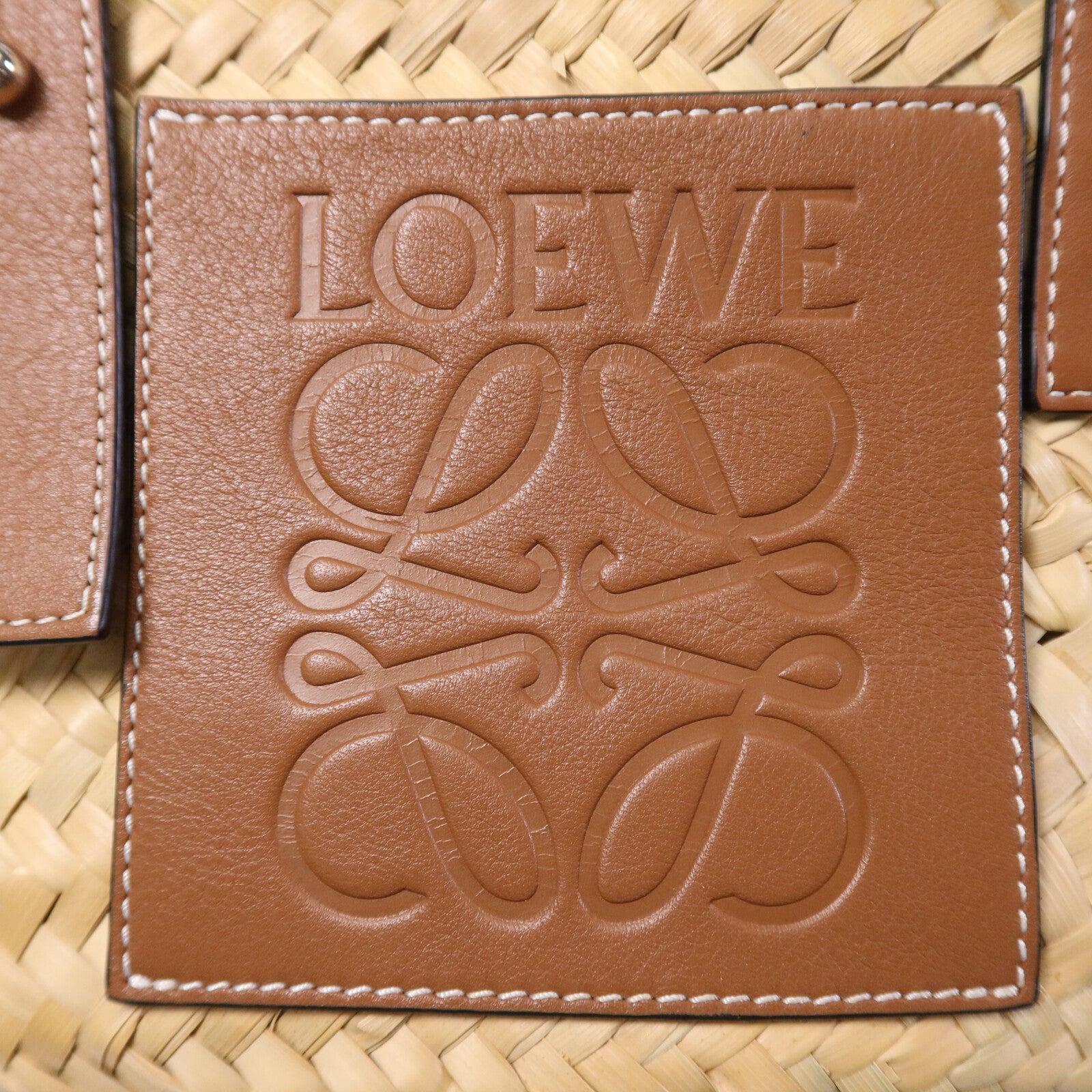 LOEWE 【激減優惠】牛皮皮革/藤料Basket Bag銀扣肩背袋