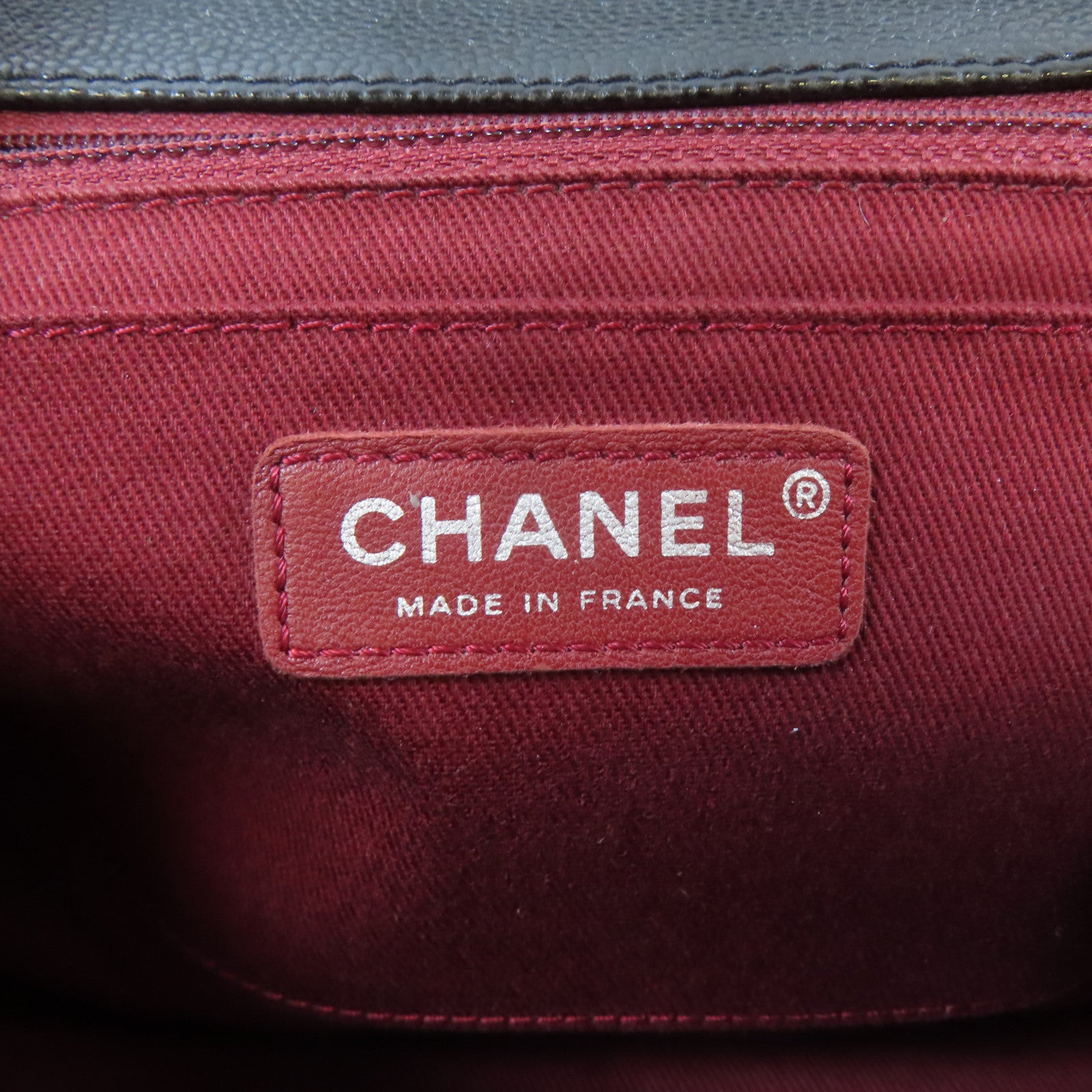 CHANEL Caviar皮革Chain Shoulder Bag銀扣鏈帶肩背袋黑色