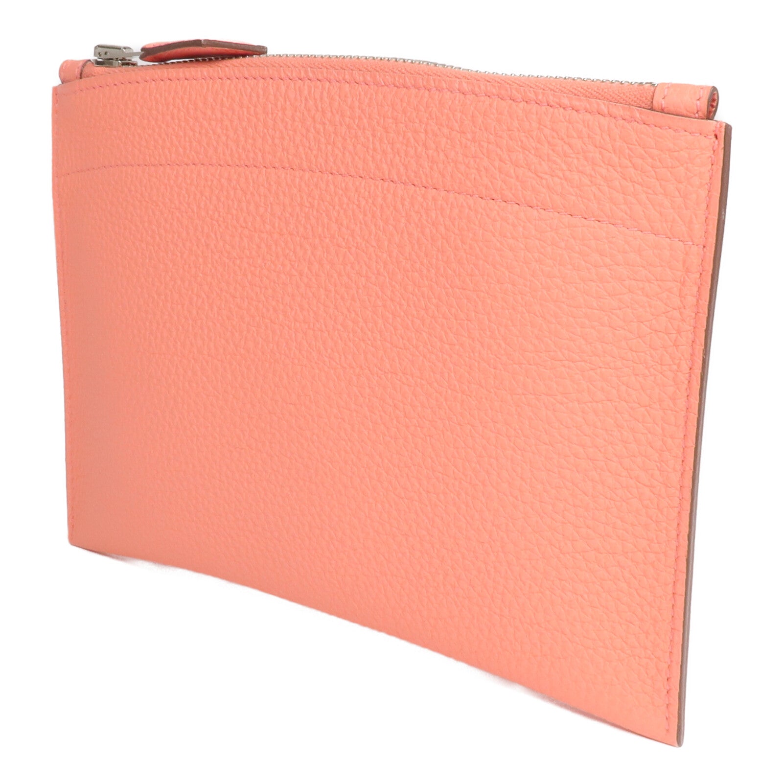 HERMES 【激減優惠】Togo皮革Bazar Pouch PM銀扣手拿包Flamingo