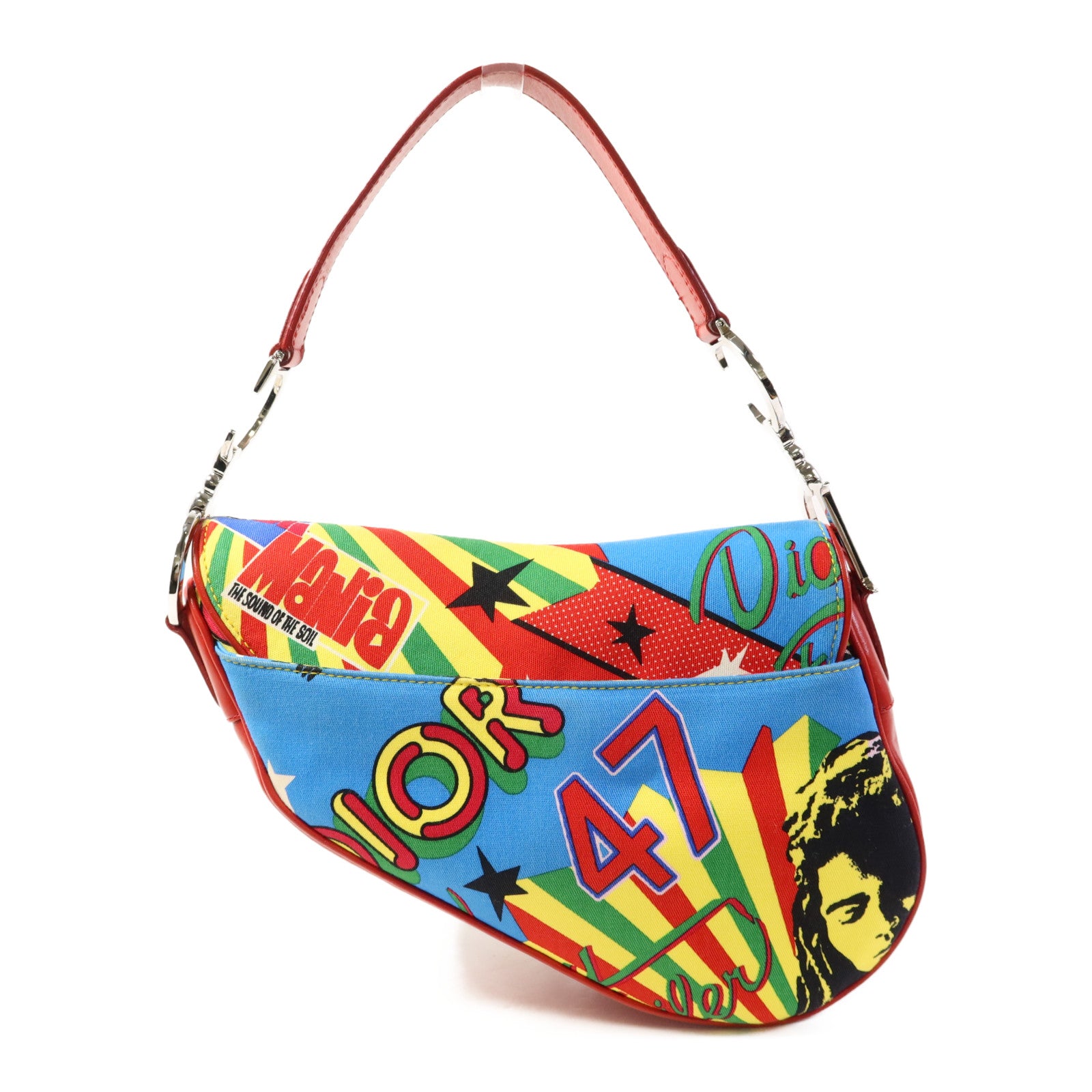 Dior 帆布Vintage Saddle Bag銀扣肩背袋