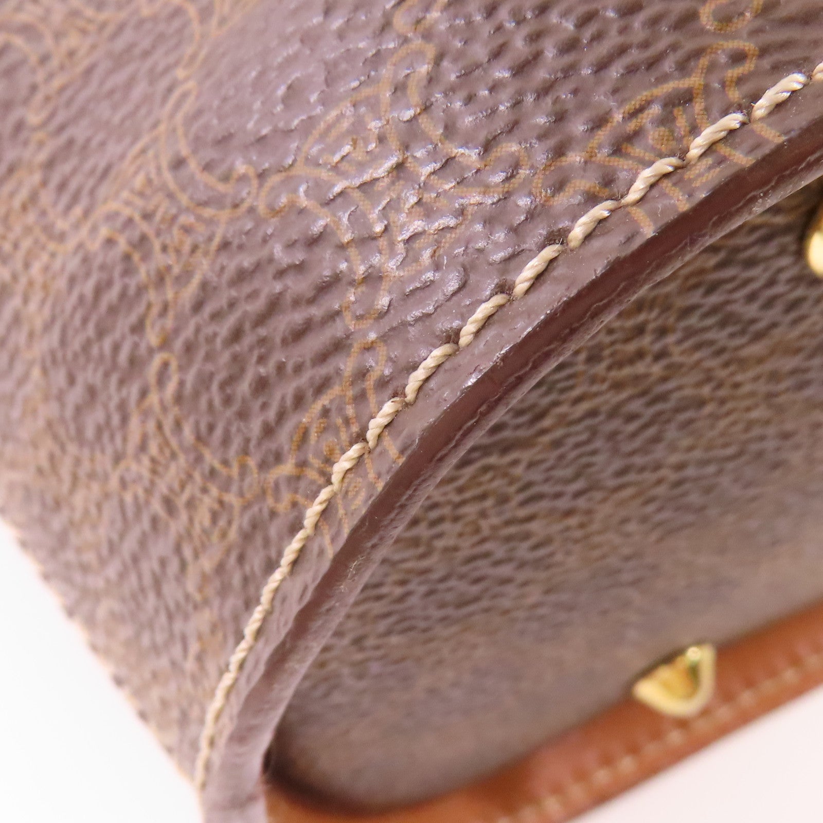 CELINE 塗層帆布Macadam Triomphe Tote 金扣肩背袋