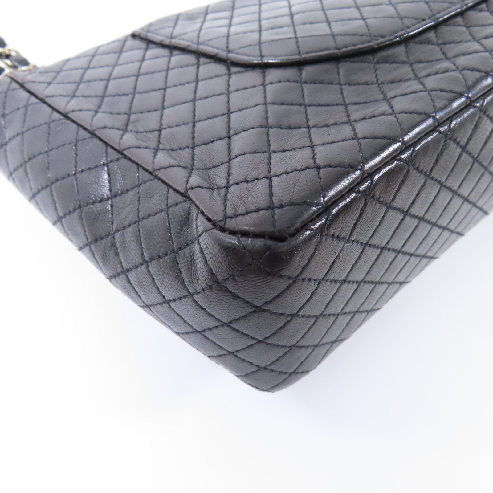 CHANEL 【激減優惠】羊皮皮革Vintage Chain Shoulder銀扣鏈帶肩背袋