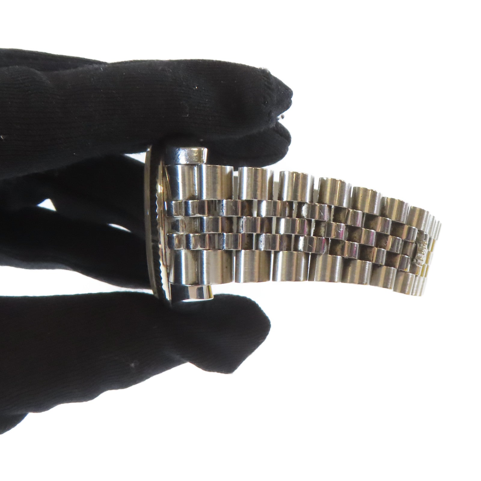 ROLEX Datejust 18K白金/不鏽鋼/鑽石手錶自動機芯黑色