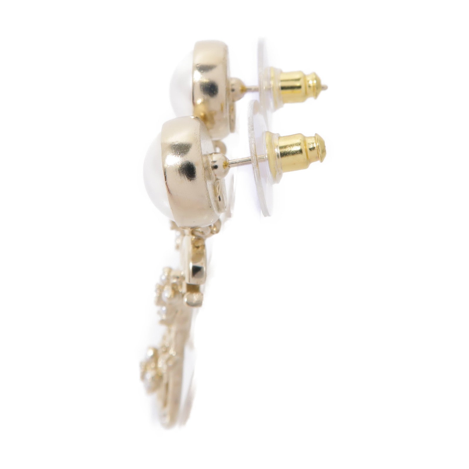 CHANEL 金屬Earrings耳環白色
