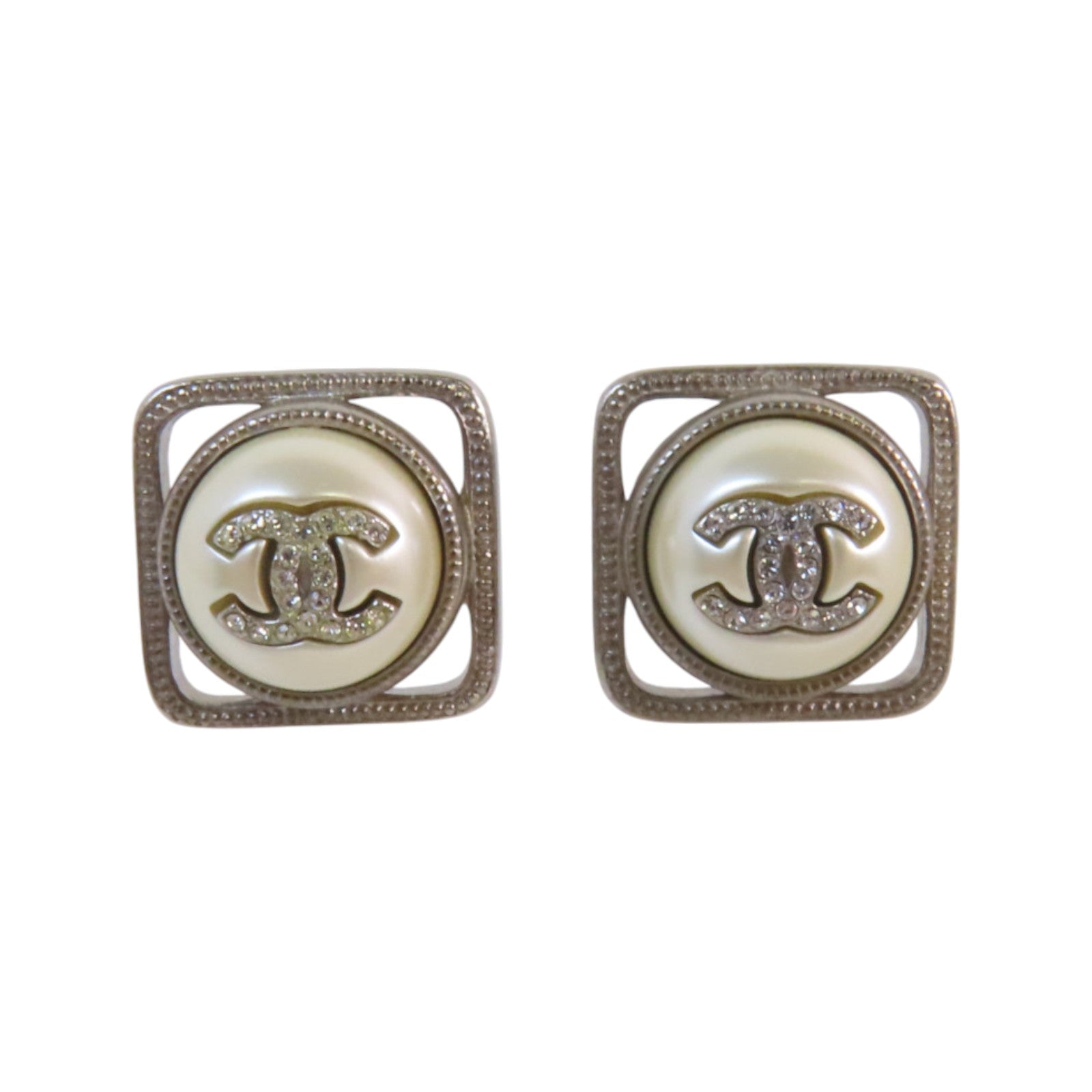 CHANEL 金屬/仿珍珠/水鑽Earrings金扣耳環