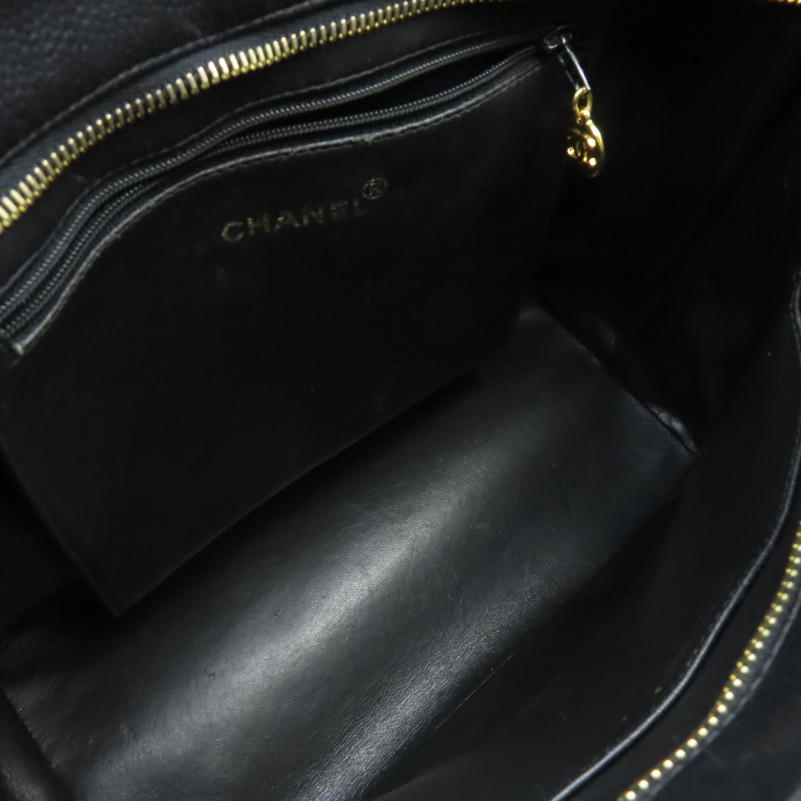 CHANEL 【激減優惠】菱格牛皮皮革Vintage Handbag金扣手挽袋黑色