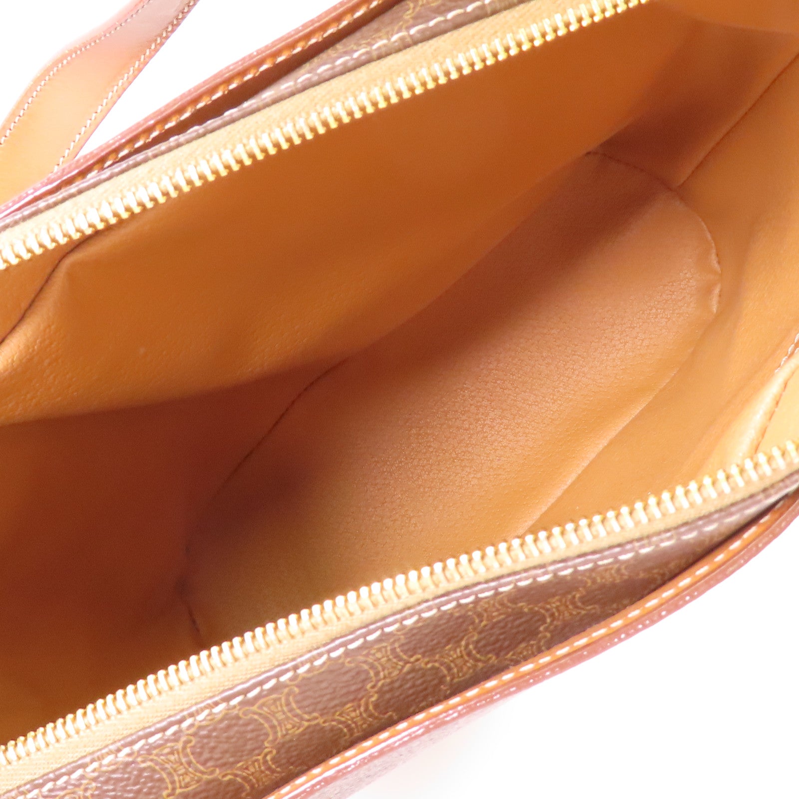 CELINE 塗層帆布Macadam Triomphe Tote 金扣肩背袋