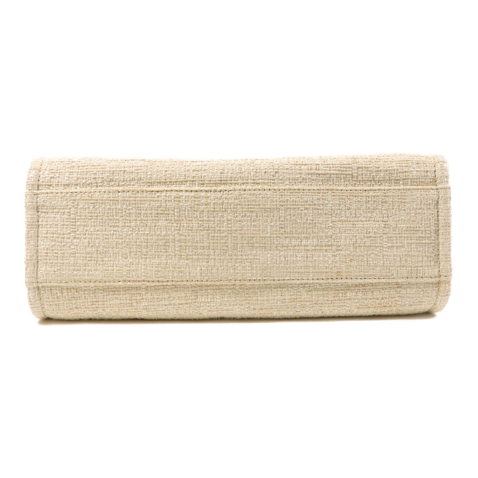 CHANEL Straw Deauville Tote金扣鏈帶肩背袋