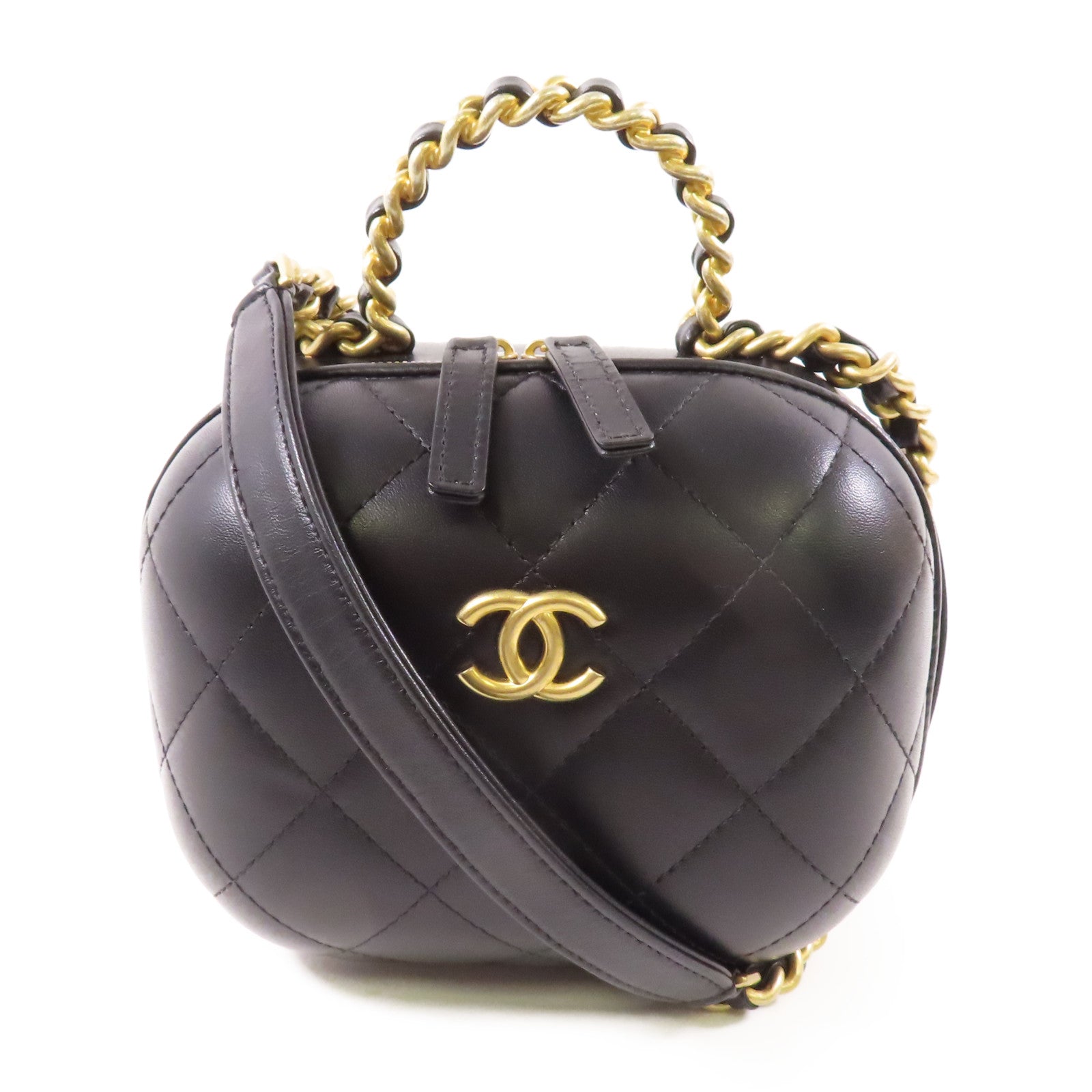 CHANEL 【激減優惠】牛皮皮革Chain Shoulder金扣鏈帶手挽肩背兩用袋