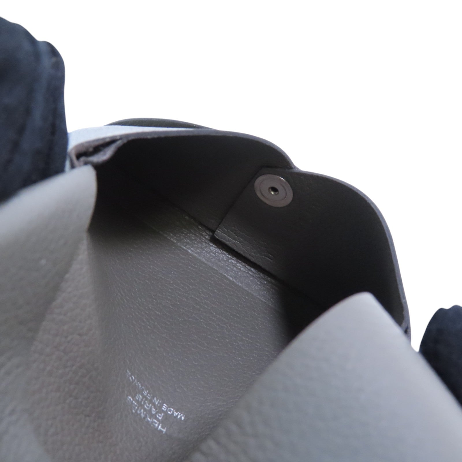 HERMES 【激減優惠】Clemence皮革Calvi Duo銀扣卡套