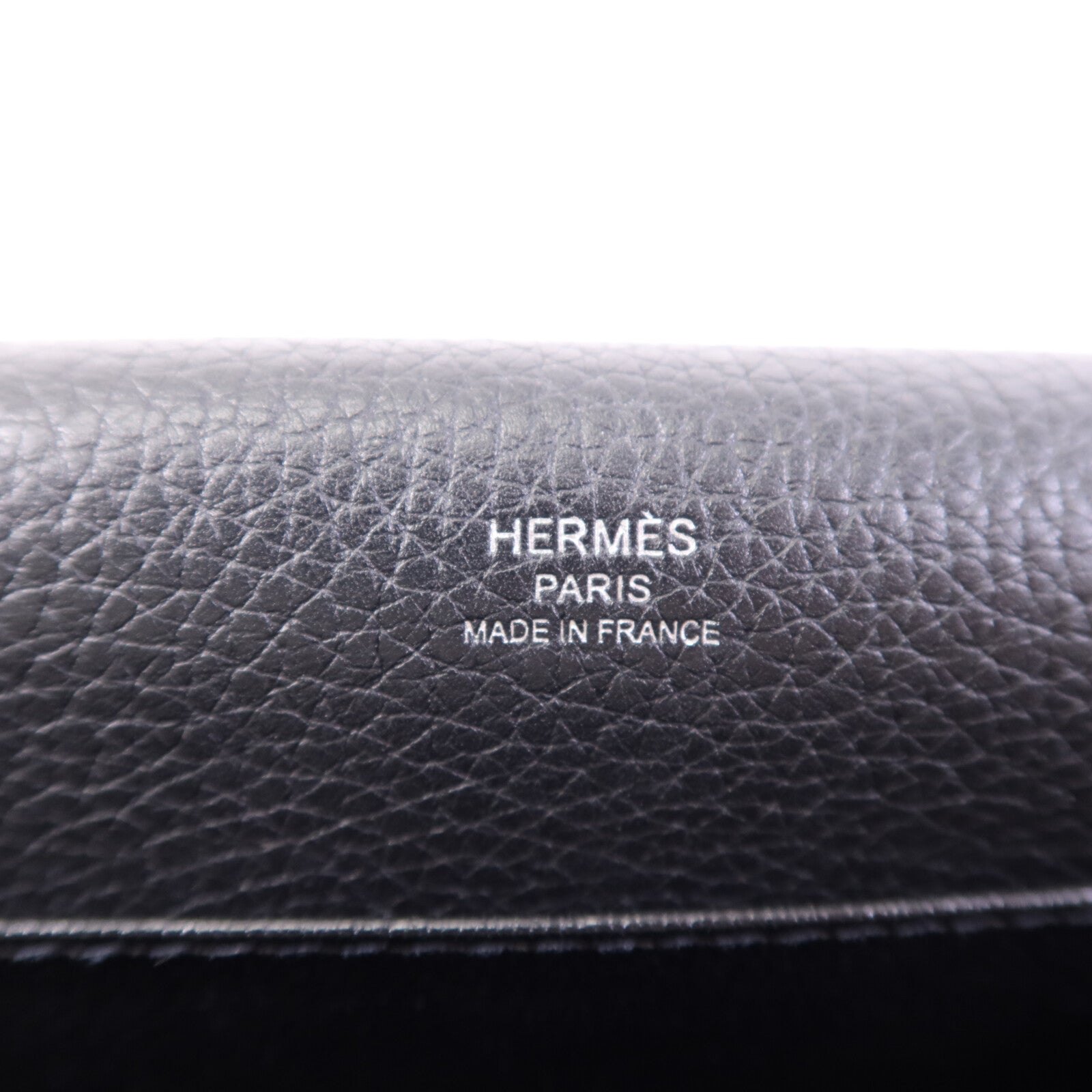 HERMES Clemence皮革Roulis 23銀扣肩背袋Noir