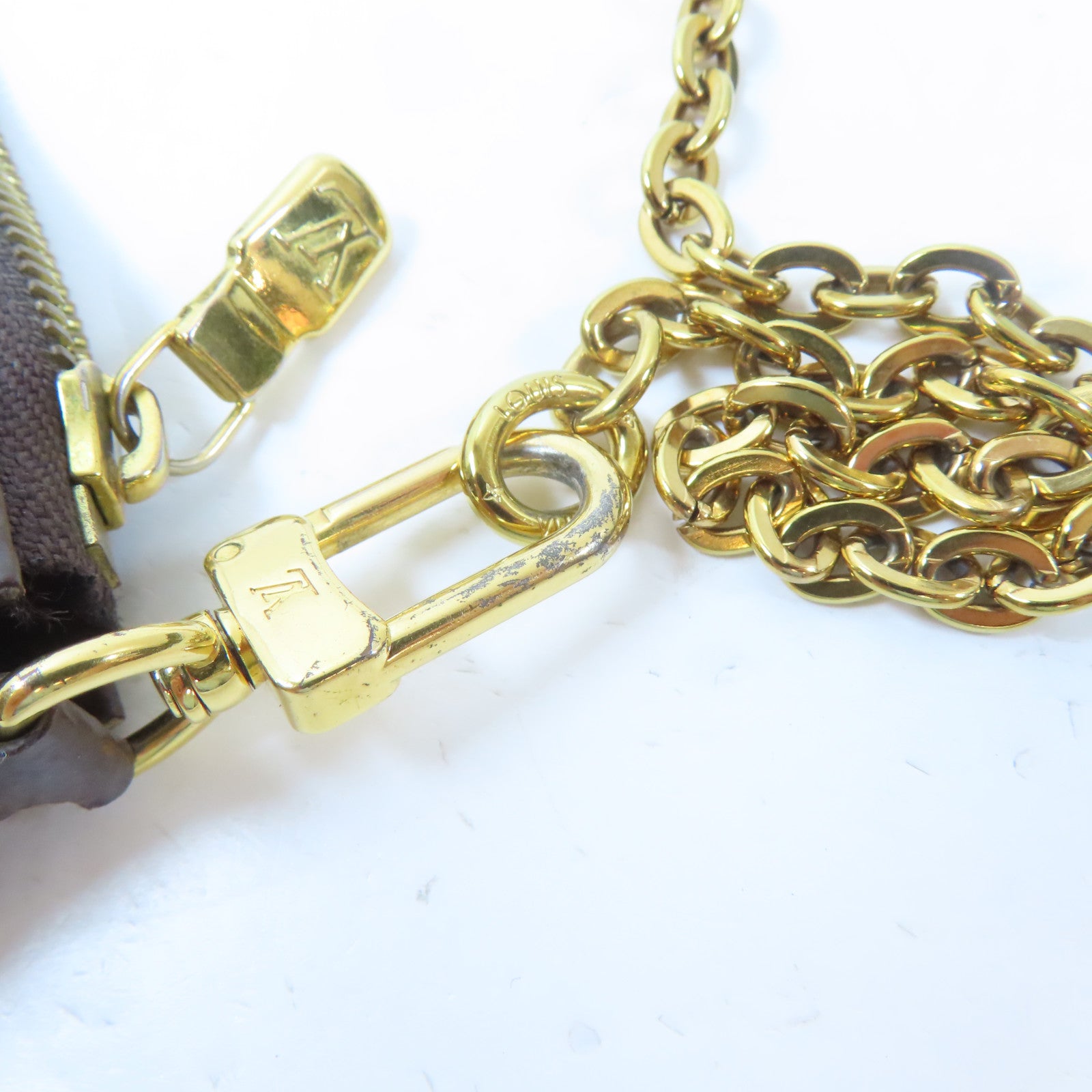 LOUIS VUITTON 【激減優惠】Monogram Multi Pochette Accessoires金扣手挽肩背兩用袋啡色