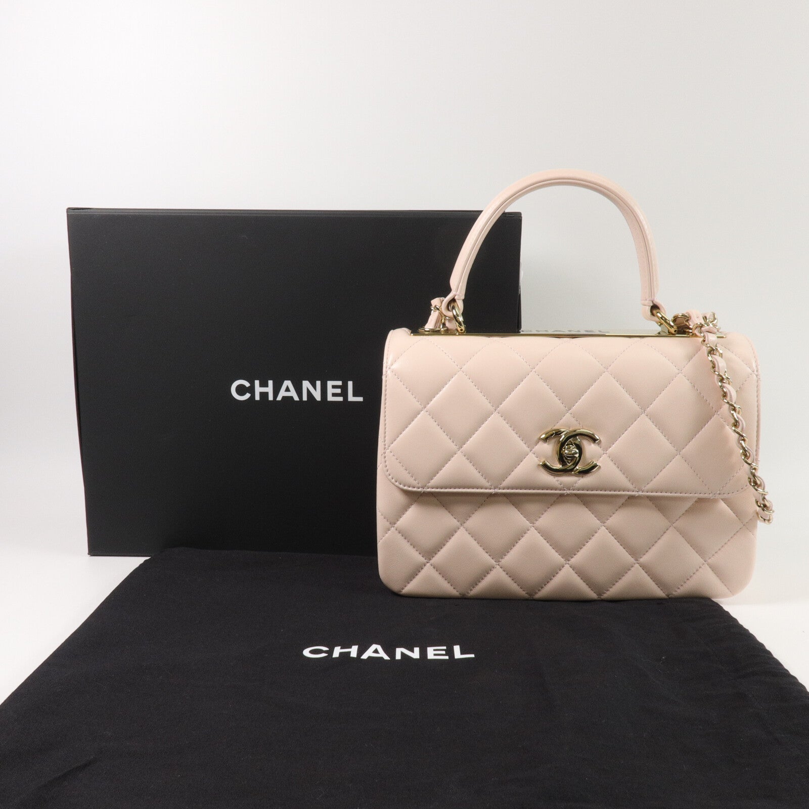 CHANEL 羊皮皮革Trendy CC Medium手挽肩背兩用袋