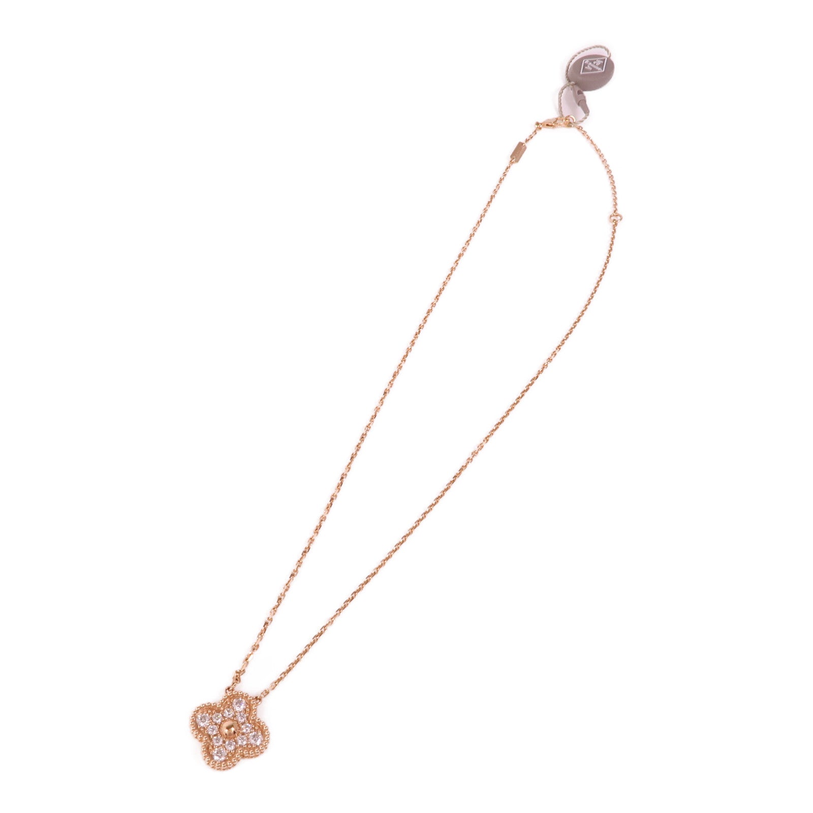 Van Cleef & Arpels 18K玫瑰金Vintage Alhambra Pendant鑽石項鍊