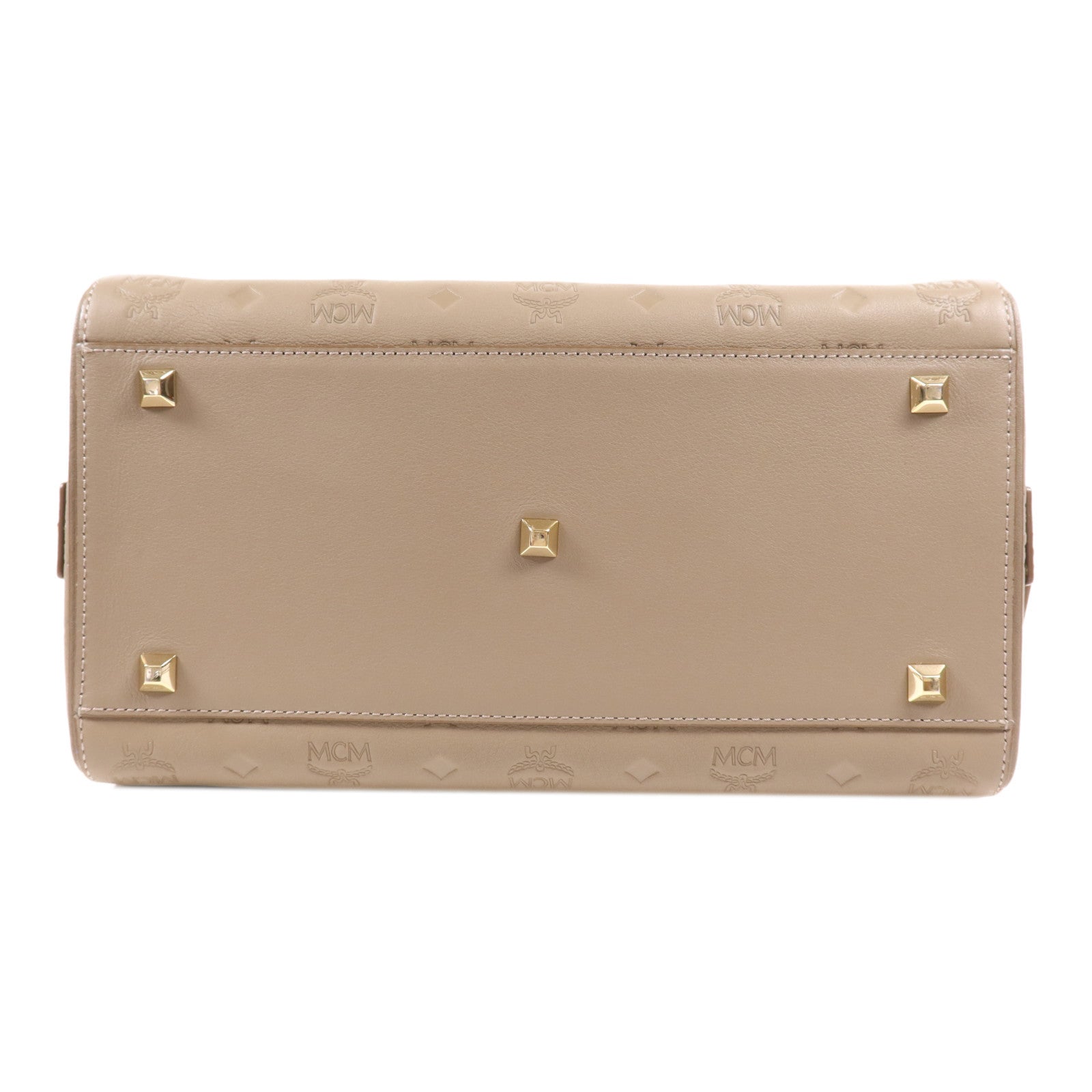 MCM 牛皮皮革2 Way Shoulder Bag金扣手挽肩背兩用袋