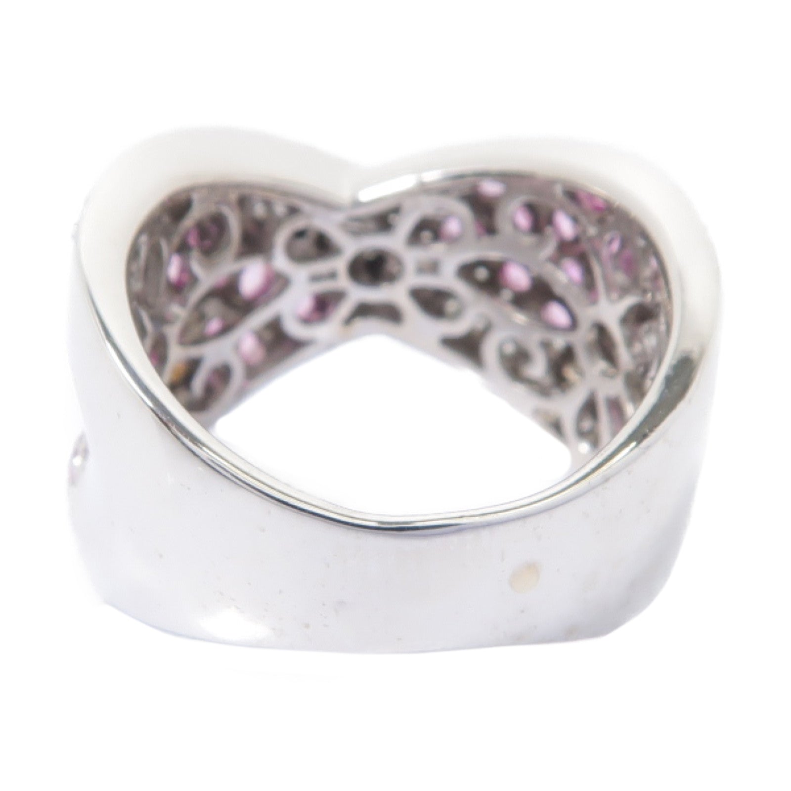 JEWELRY 18K白金Pink Sapphire Diamond Ring 2.40ct粉紅色藍寶石/0.40ct鑽石戒指US#7.25