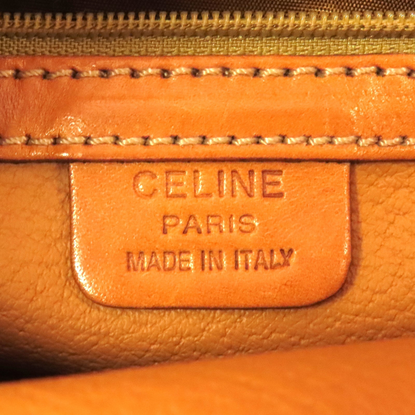 CELINE 塗層帆布Macadam Triomphe Tote 金扣肩背袋