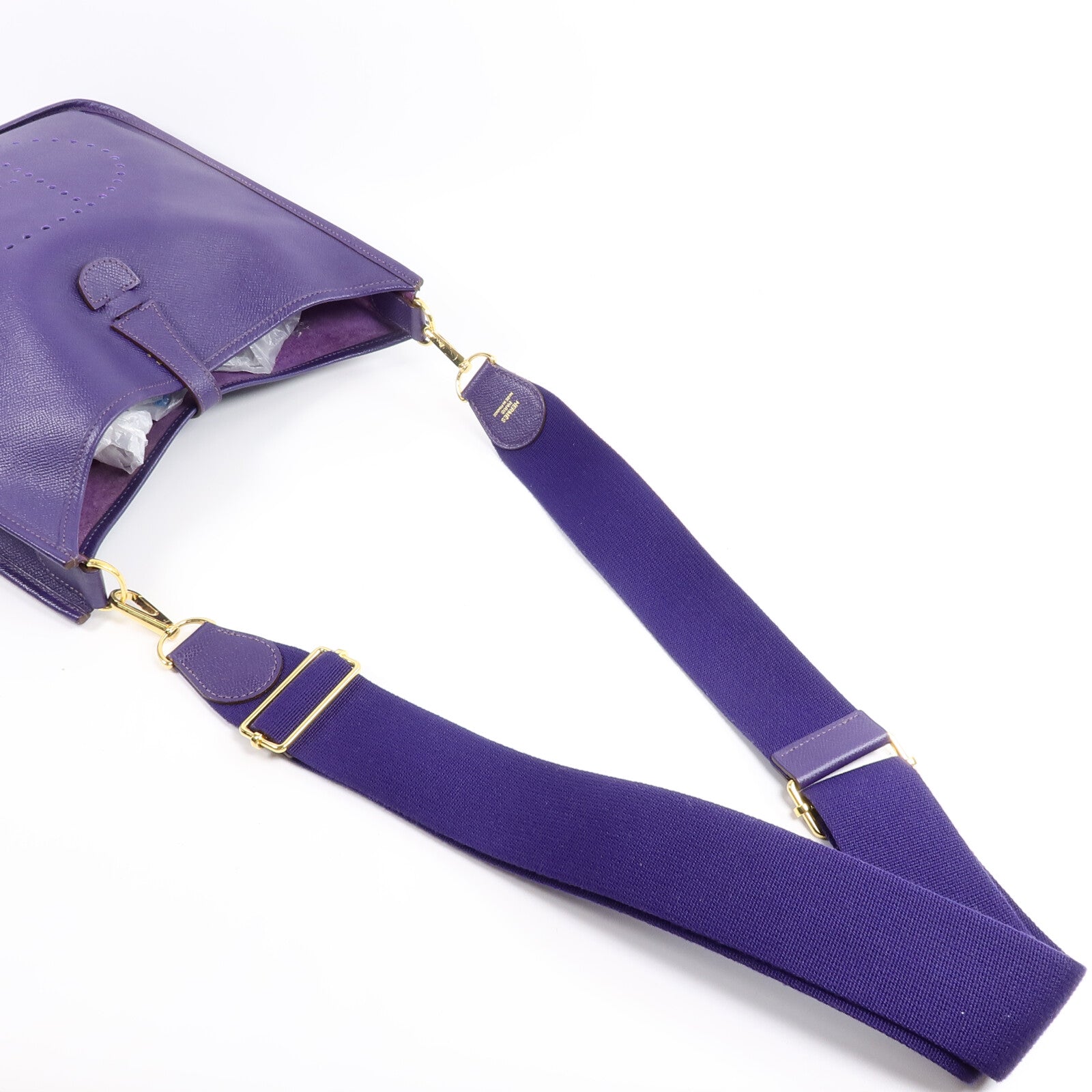 HERMES Epsom皮革Evelyne PM肩背袋Anemone