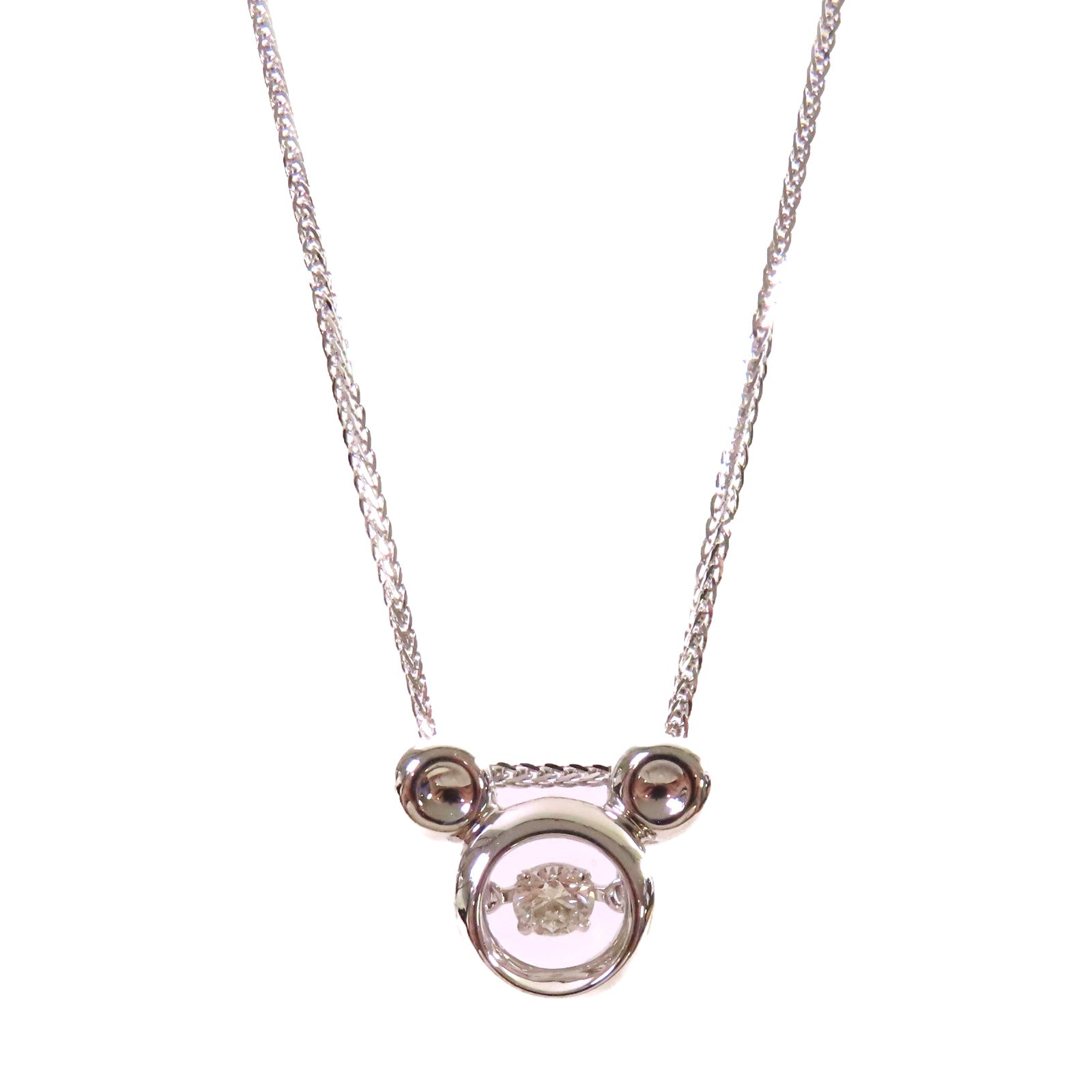 JEWELRY 18K白金/0.128ct鑽石Mickey Mouse Diamond Necklace項鏈