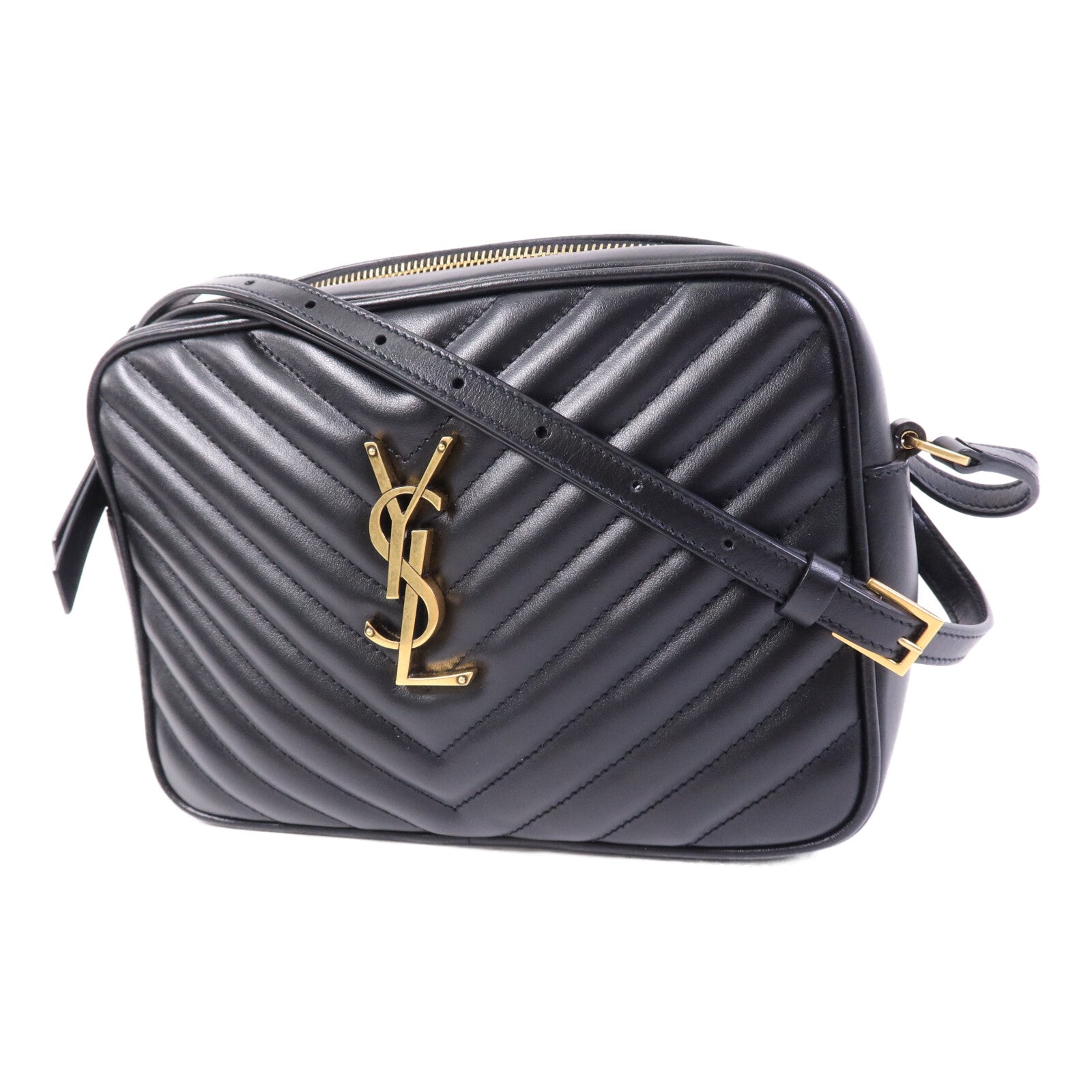 SAINT LAURENT 牛皮皮革LOU Camera Bag金扣肩背袋