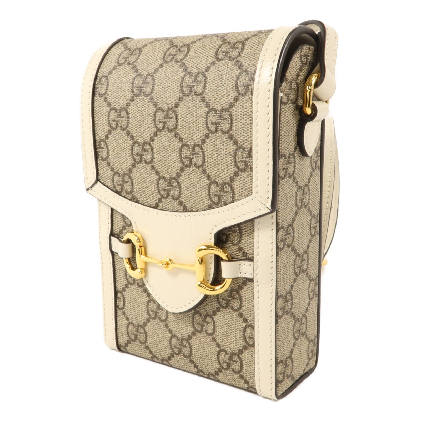GUCCI 塗層帆布Horsebit 1955 Mini Phone Bag肩背袋