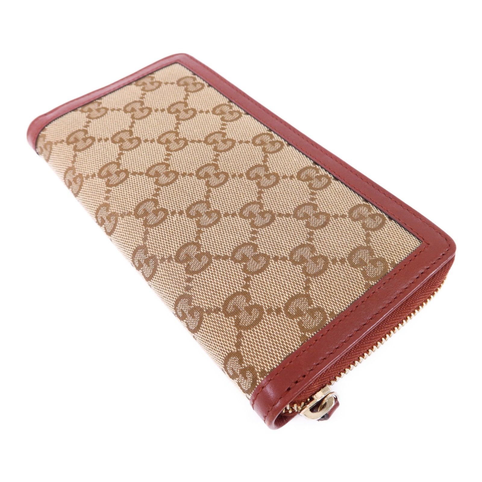 GUCCI 【激減優惠】牛皮皮革/帆布Long Wallet金扣長錢包