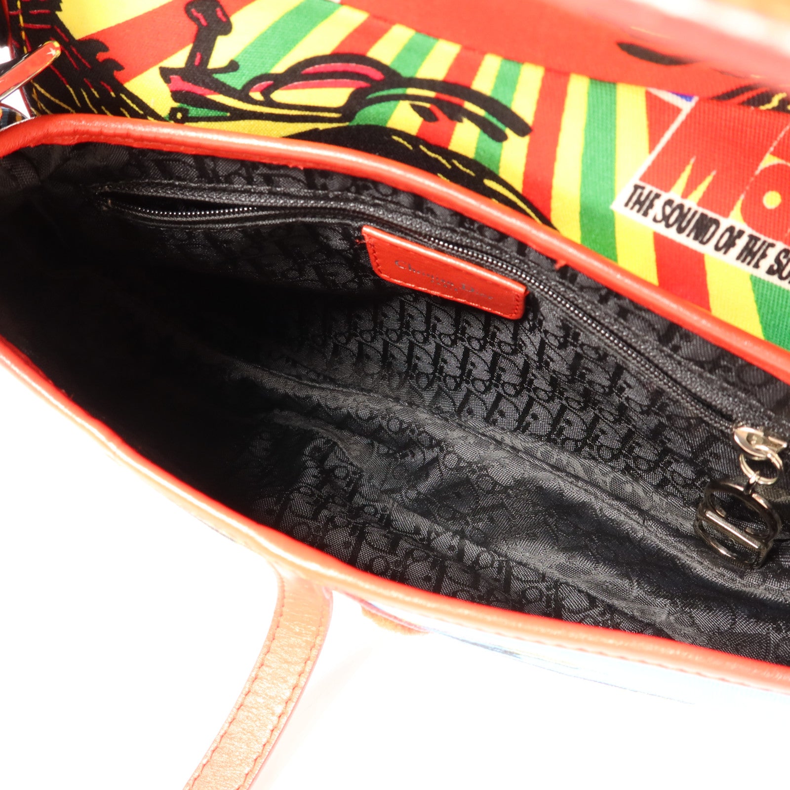 Dior 帆布Vintage Saddle Bag銀扣肩背袋